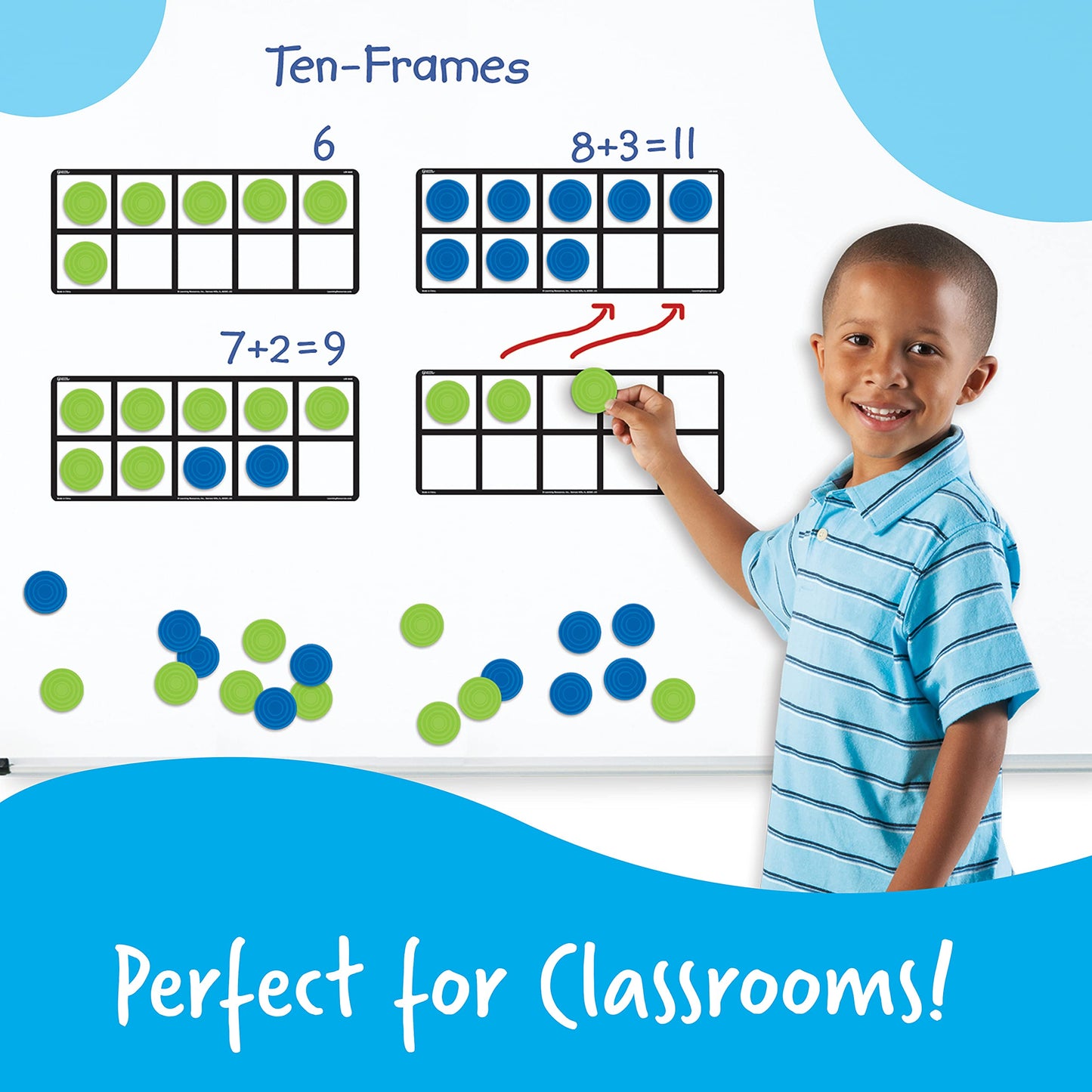 Learning Resources Connecting Ten-Frame Trays, 165 Pieces