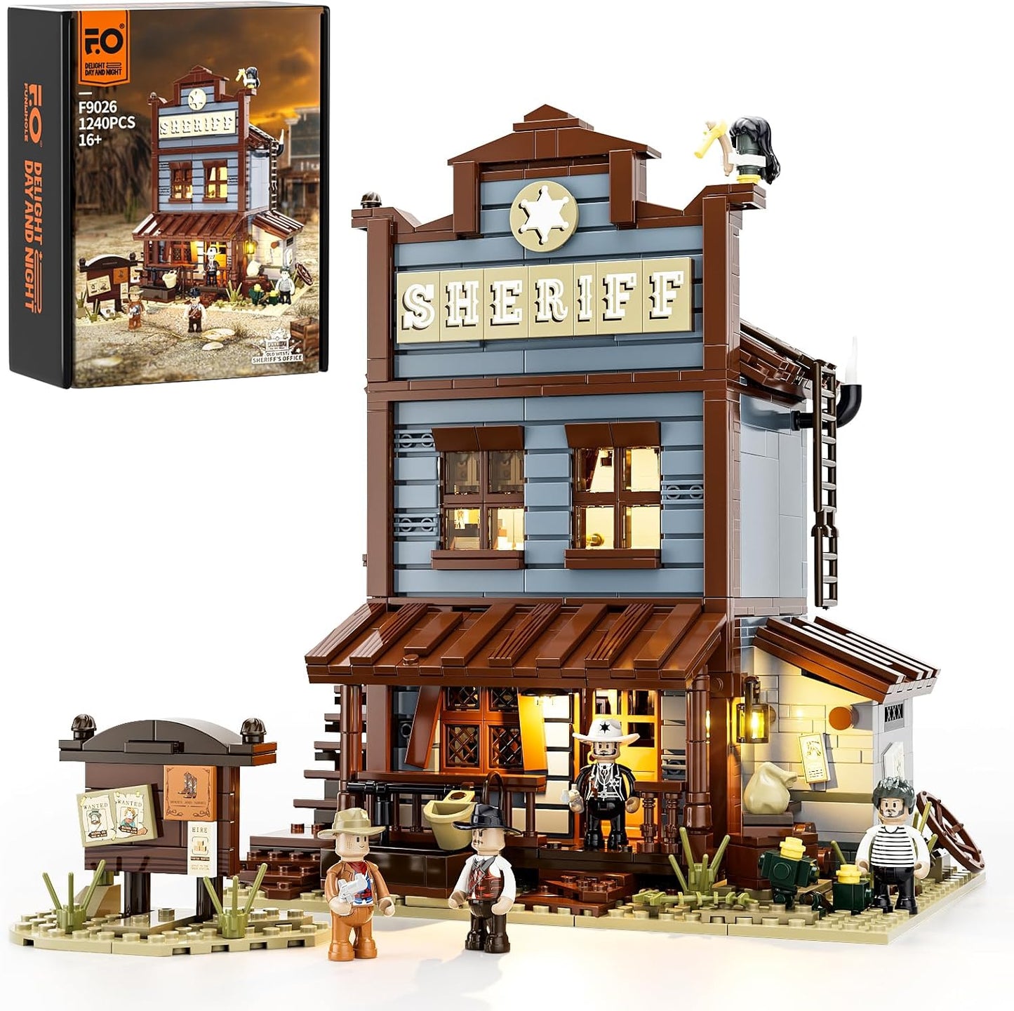 Sheriff's-Office Lighting Building-Bricks Set
