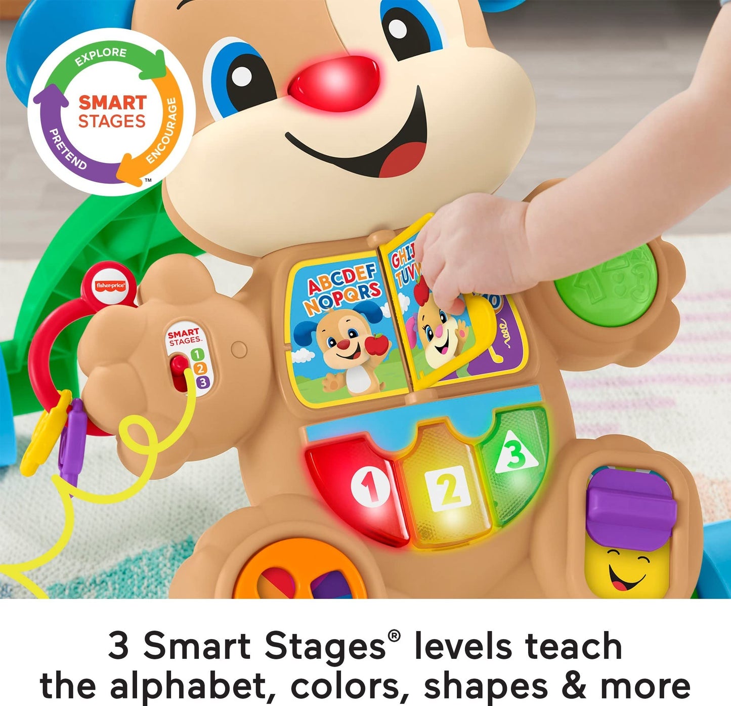 Fisher-Price Baby Toy Laugh & Learn Smart Stages Learn with Sis Walker with Music Lights & Activities for Infants Ages 6+ Months