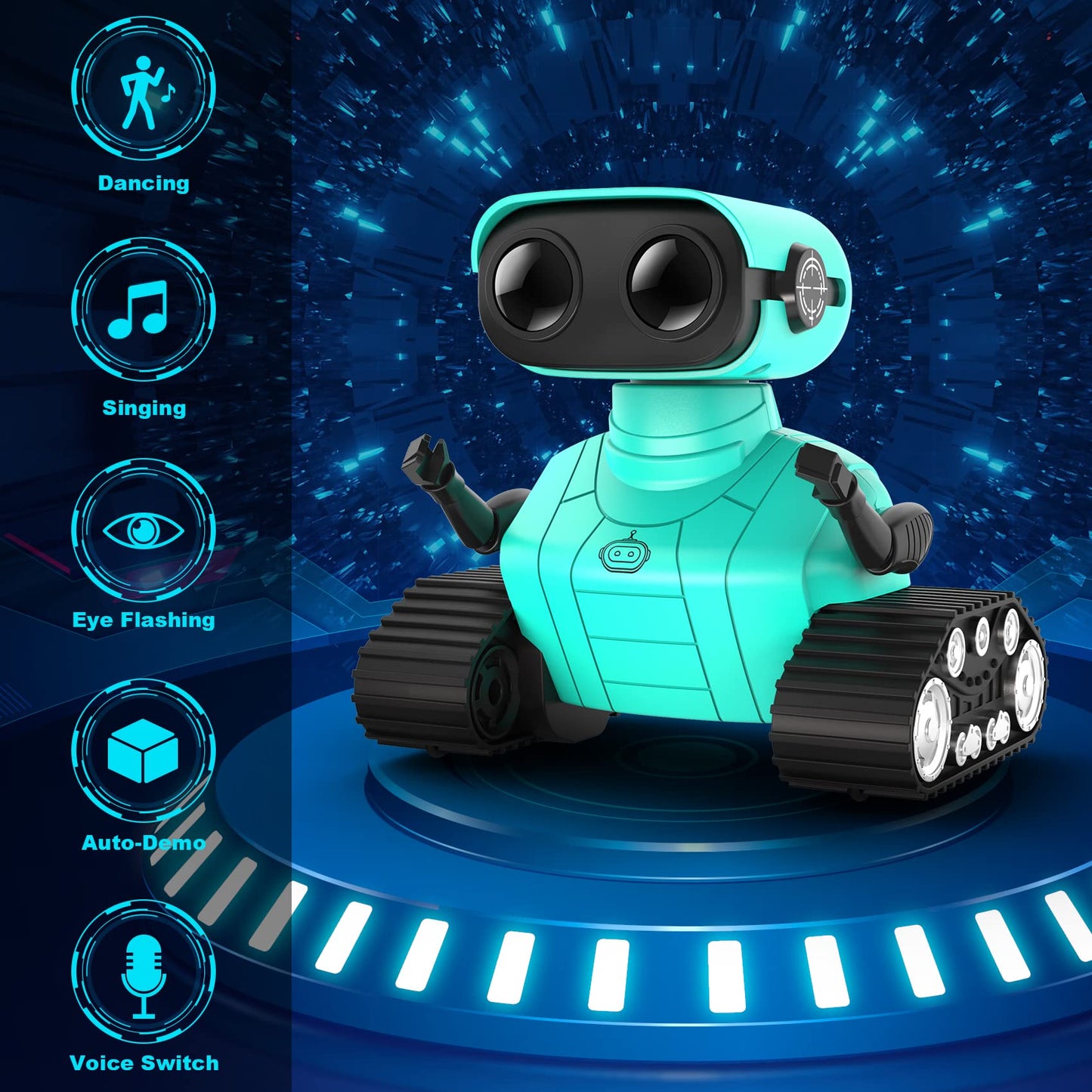 Hamourd Robot Toys for Boys Girls, Emo Robot with Walkie-Talkie Function, Gesture Sensing, Flexible Head & Arms, Programming Motion, Dance Moves, Music, Multi-Mode LED Eye, Toys for Ages
