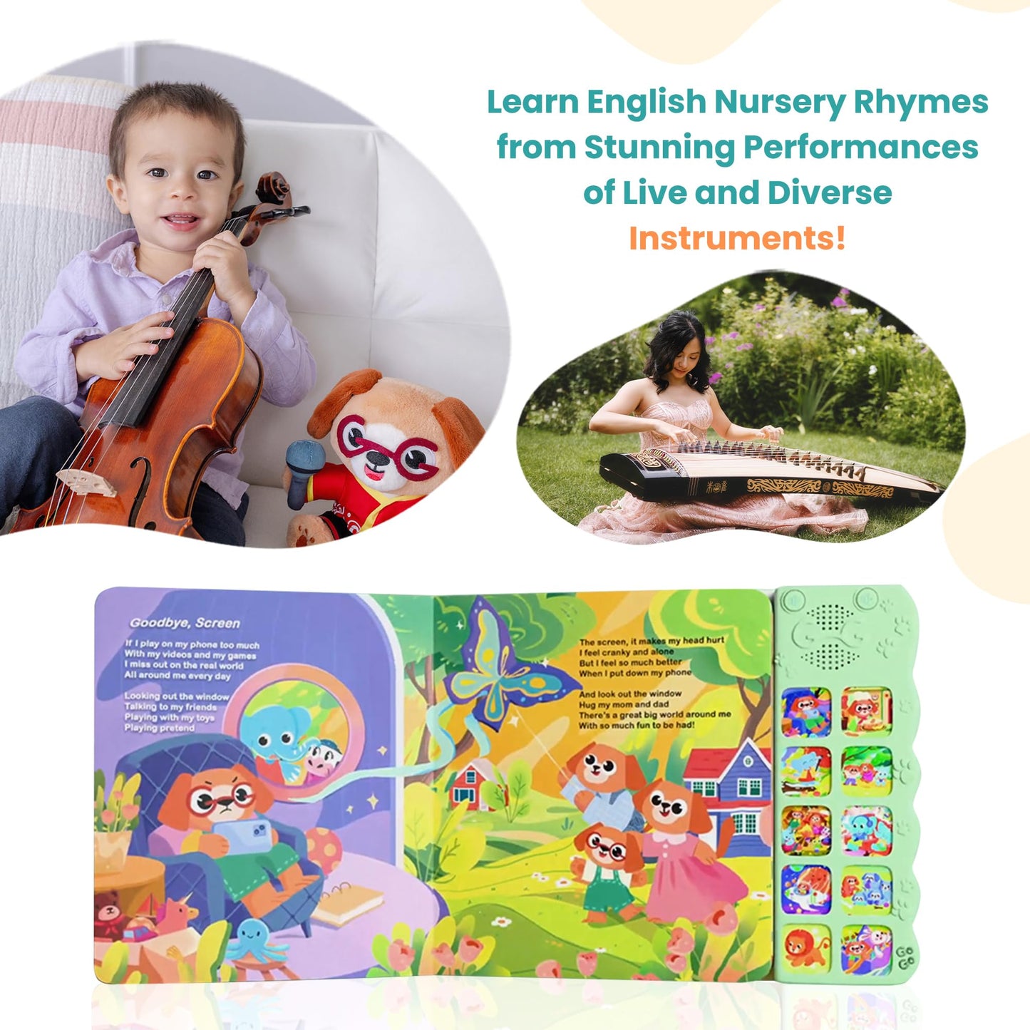 GO GO Creative Nursery Rhymes: Nursery Rhyme Books, Sound Books, 9 Songs, Musical Books for Toddlers 1-3, Talking Books for Toddlers 1-3, Music Books for Toddlers 1-3, Baby Music Book