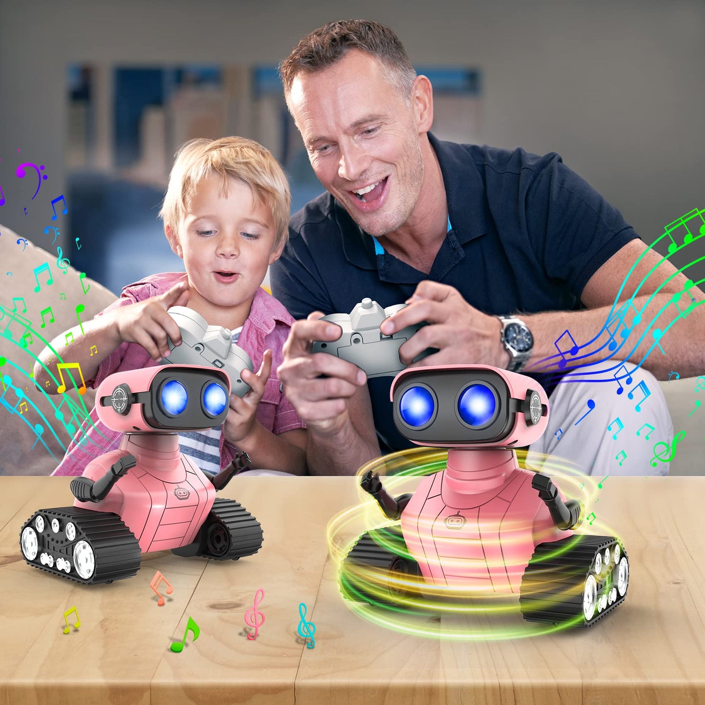 Hamourd Robot Toys for Boys Girls, Emo Robot with Walkie-Talkie Function, Gesture Sensing, Flexible Head & Arms, Programming Motion, Dance Moves, Music, Multi-Mode LED Eye, Toys for Ages