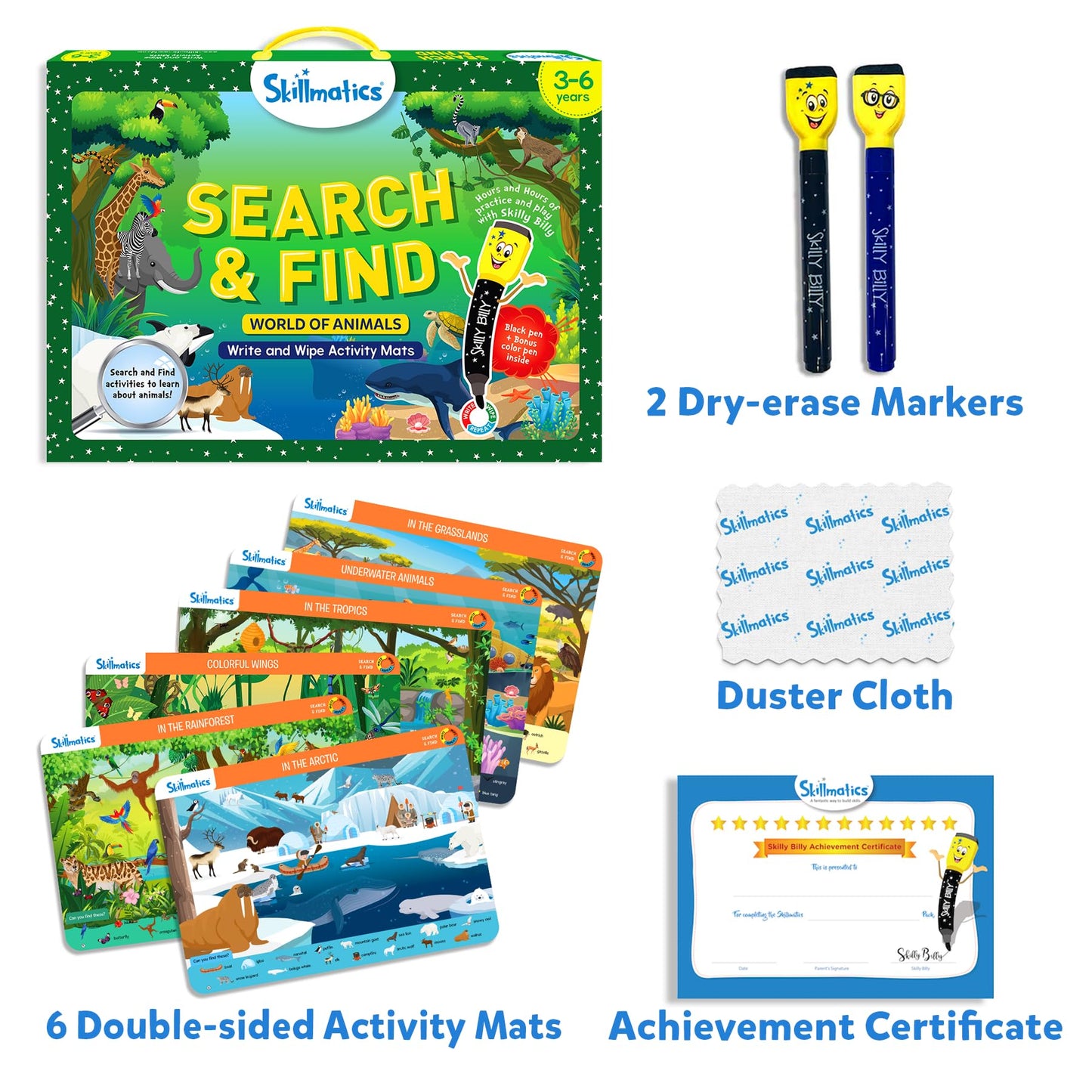 Skillmatics Search and Find Disney Princess Educational Game - Reusable Preschool Learning Activities, Perfect for Toddlers & Kids Who Love Toys, Art & Crafts, Gifts for Boys & Girls Ages 3, 4, 5, 6
