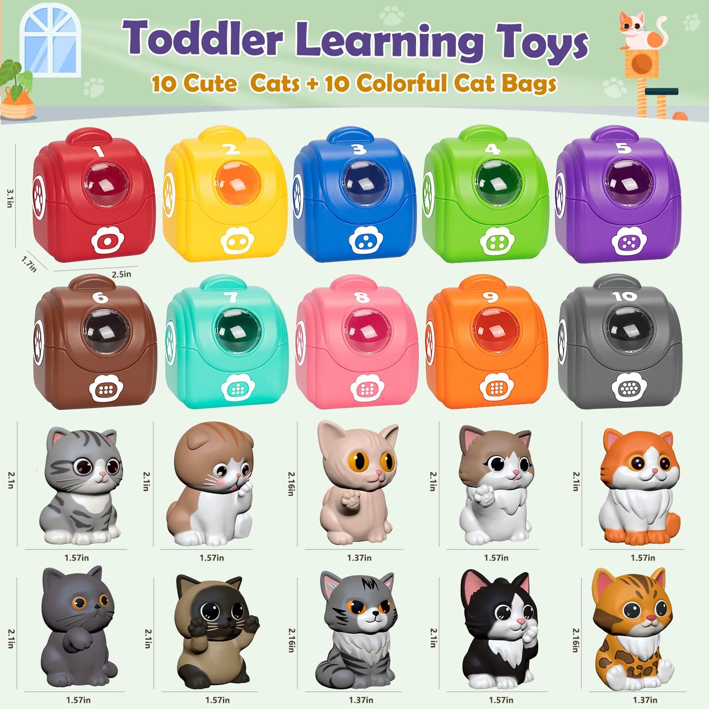 Learning Toys for 1,2,3 Year Old Toddlers, 20Pcs Safari Animals Toys Montessori Counting, Matching & Sorting Fine Motor Games, Christmas Birthday Easter Gift for Baby Boys Girls Age 12-18 Months