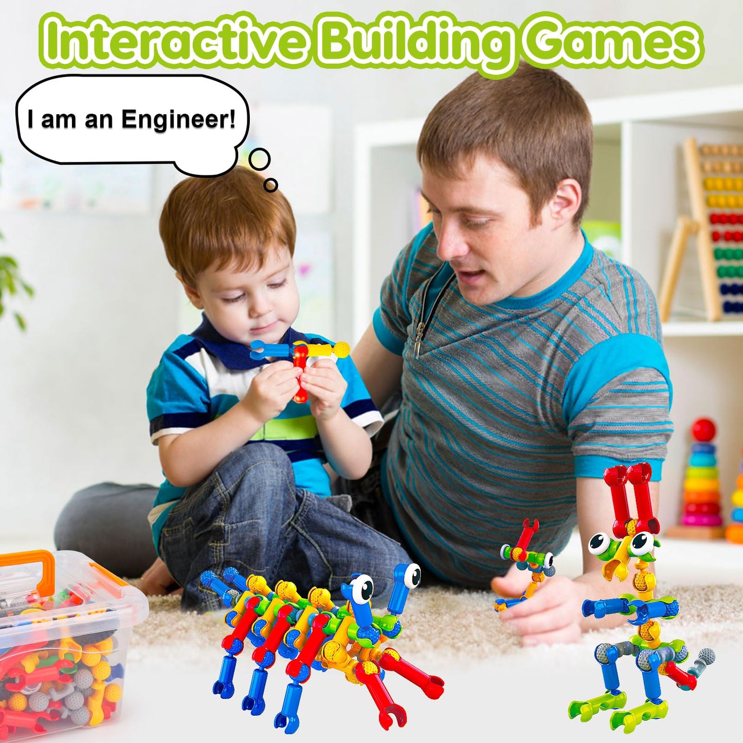 Kids STEM Building Toys for 3 4 5 6 7 8+ Year Old Boy Girl Birthday Gift, 125 Pcs Preschool Classroom Educational Building Blocks Stem Kits Activities Ages 3-5 4-8 5-7 6-8 Engineering Creative Games