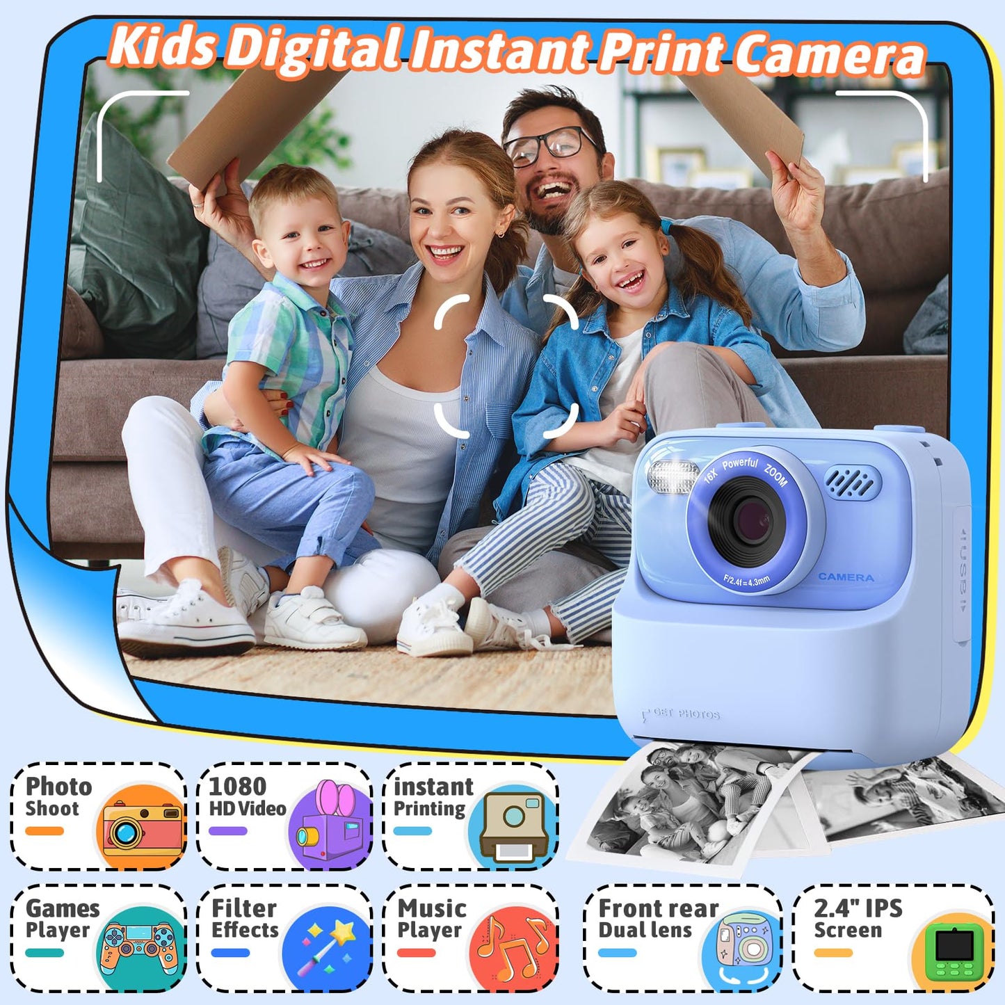 Upgrade Kids Camera Instant Print for Boys and Girls