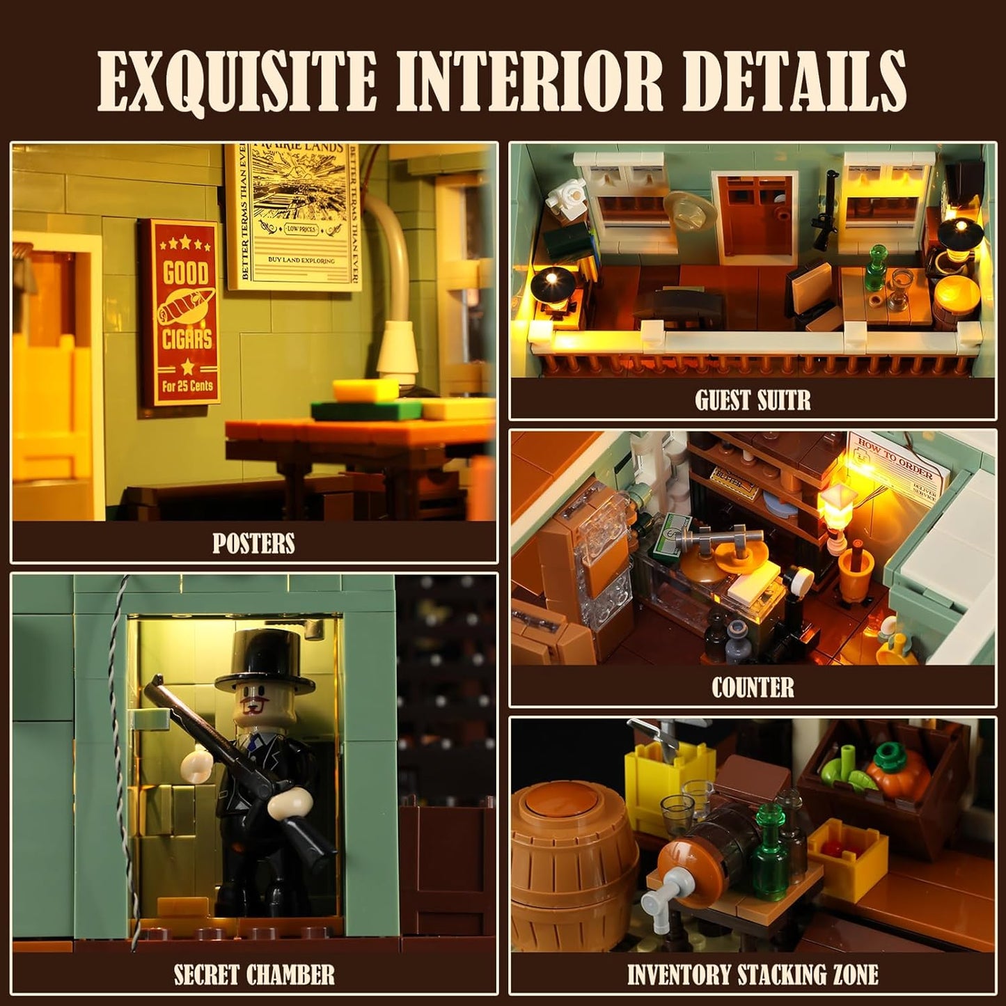 Western General Store Lighting Building-Bricks Set