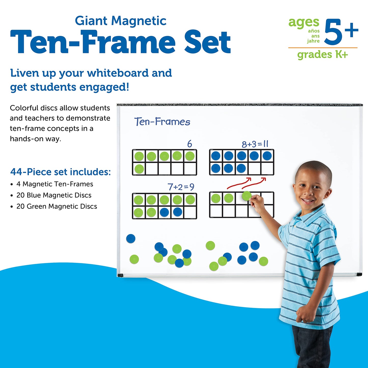 Learning Resources Connecting Ten-Frame Trays, 165 Pieces