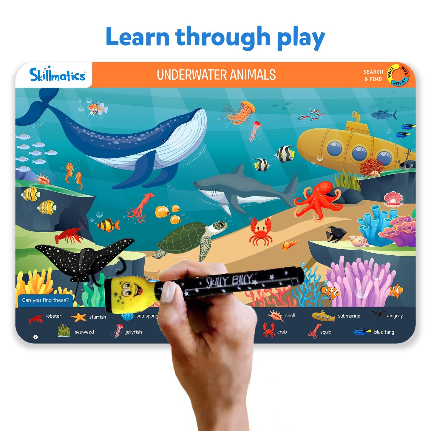 Skillmatics Search and Find Disney Princess Educational Game - Reusable Preschool Learning Activities, Perfect for Toddlers & Kids Who Love Toys, Art & Crafts, Gifts for Boys & Girls Ages 3, 4, 5, 6