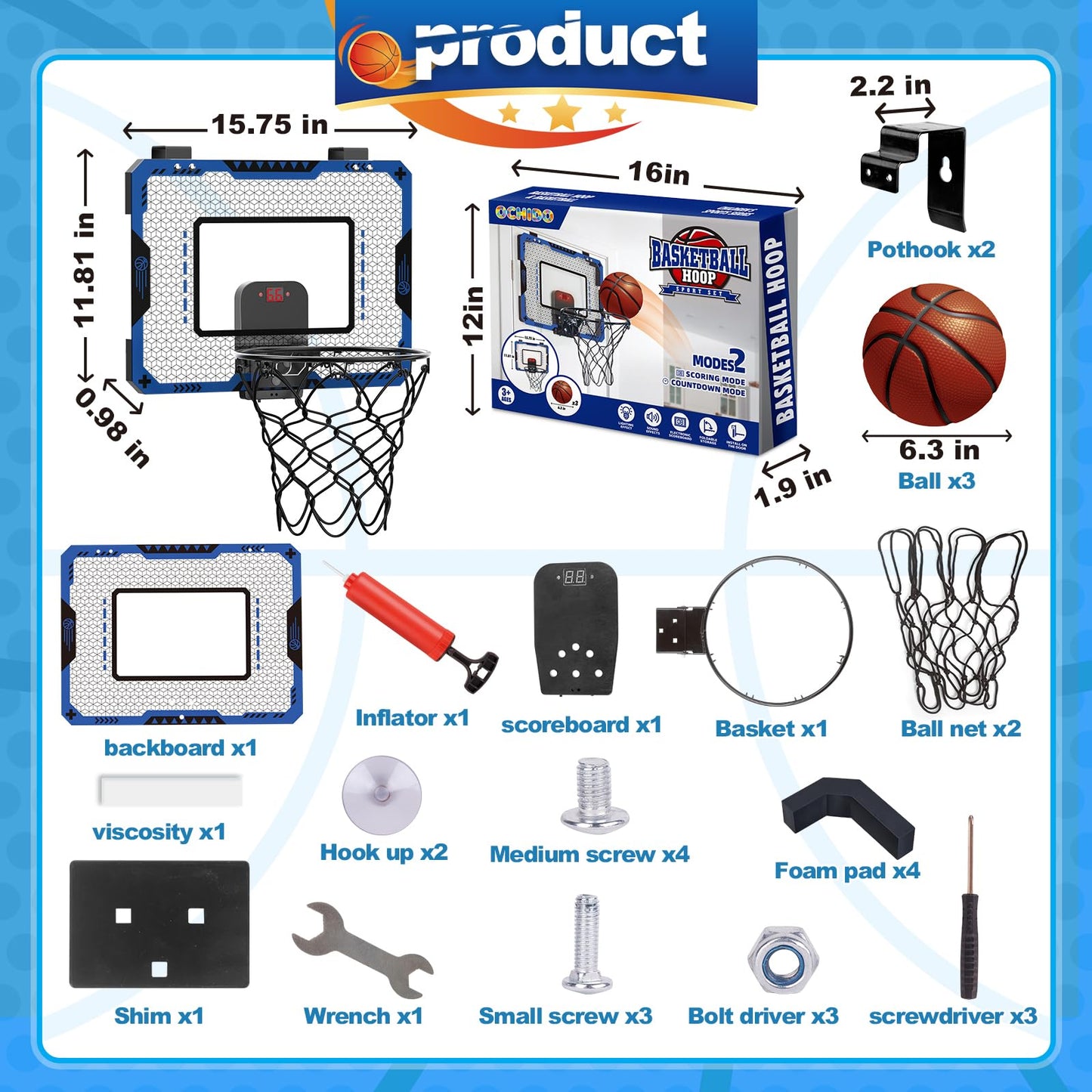 Indoor Basketball Hoop for Kids