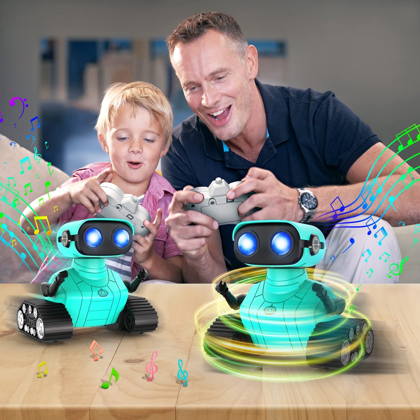 Hamourd Robot Toys for Boys Girls, Emo Robot with Walkie-Talkie Function, Gesture Sensing, Flexible Head & Arms, Programming Motion, Dance Moves, Music, Multi-Mode LED Eye, Toys for Ages