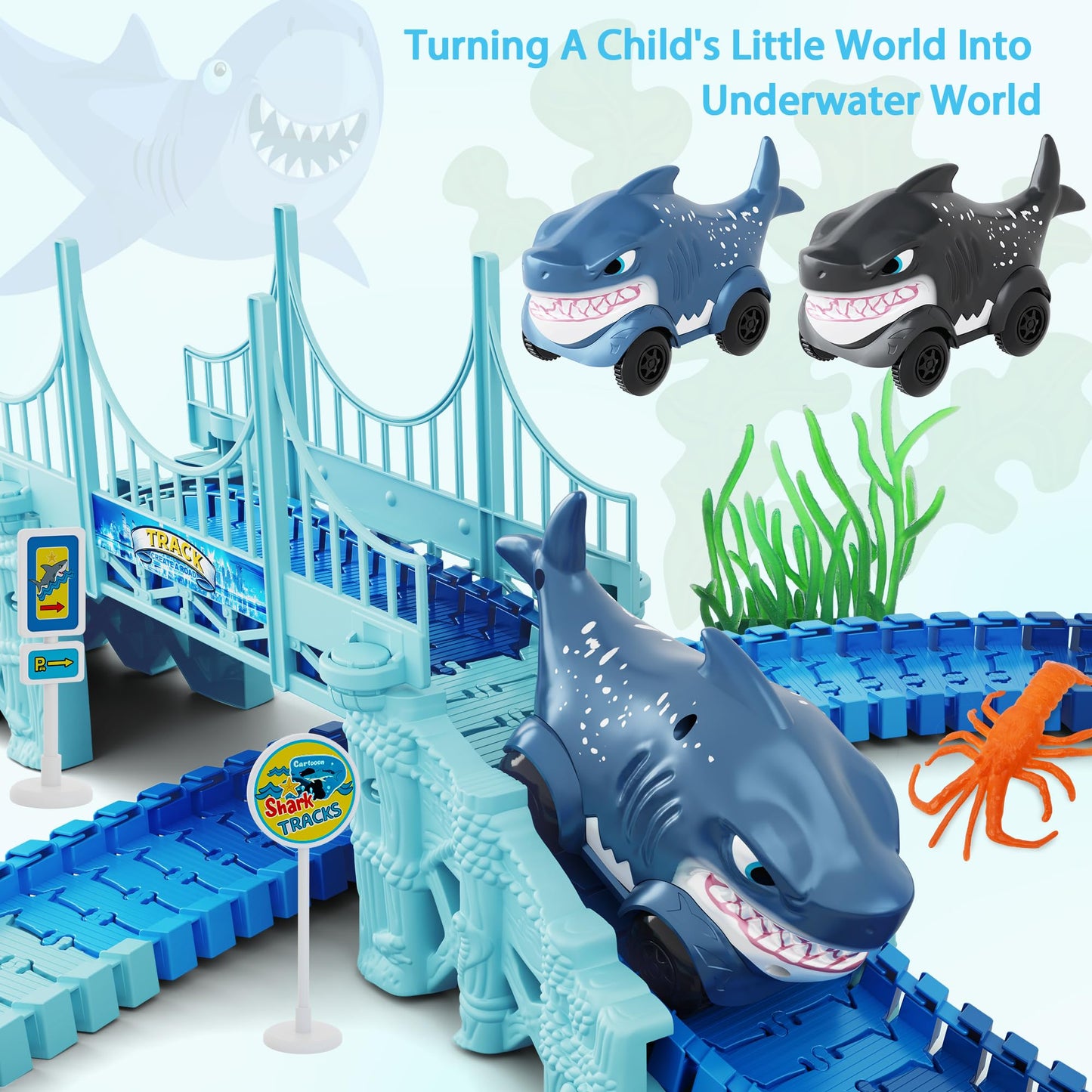 Dinosaur Toys, 252 PCS Create A Dinosaur World Road Race Tracks