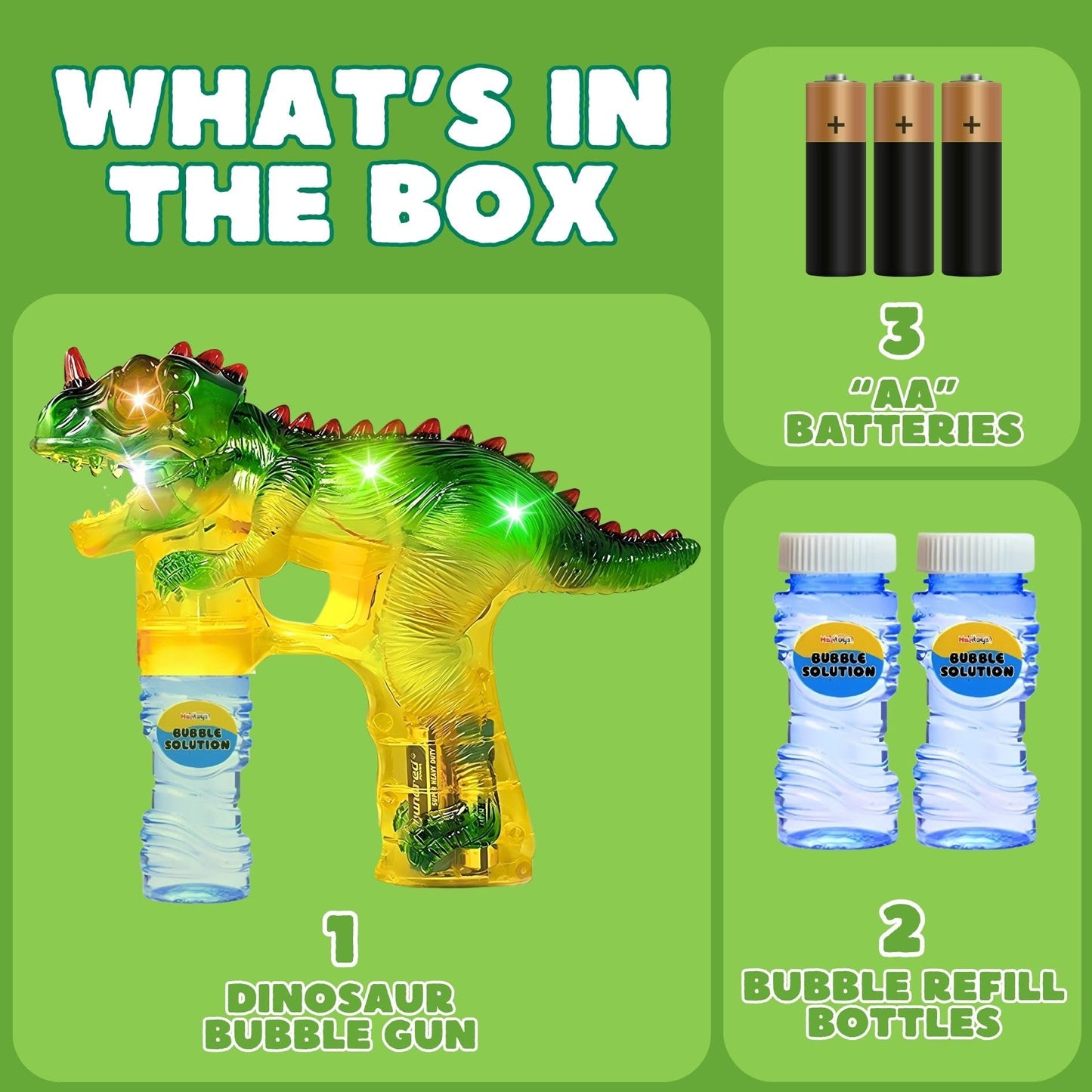 Upgraded Dinosaur Bubble Blower Gun