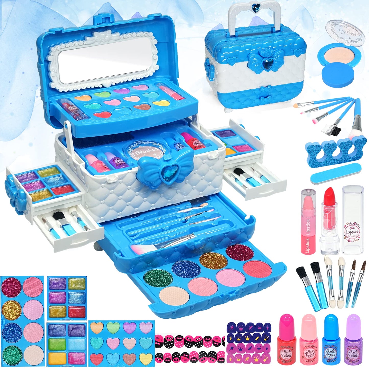 Kids Makeup Sets for Girls - Kids Makeup Sets for Girls 5-8, Maquillaje para Niñas, Play Make Up Kit, Best Toys for Little Girl,Princess Toddler Kid Stuff, Ages3456789 10 Year Old Girl Birthday Gifts