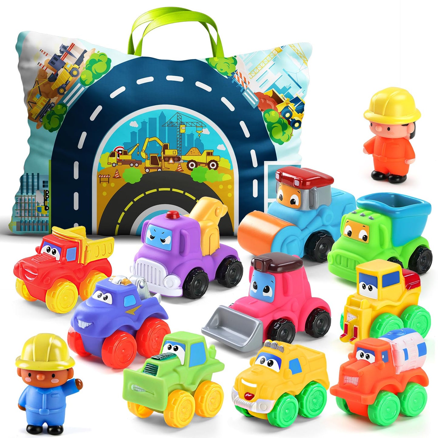 12 PCS Soft Rubber Car Toys