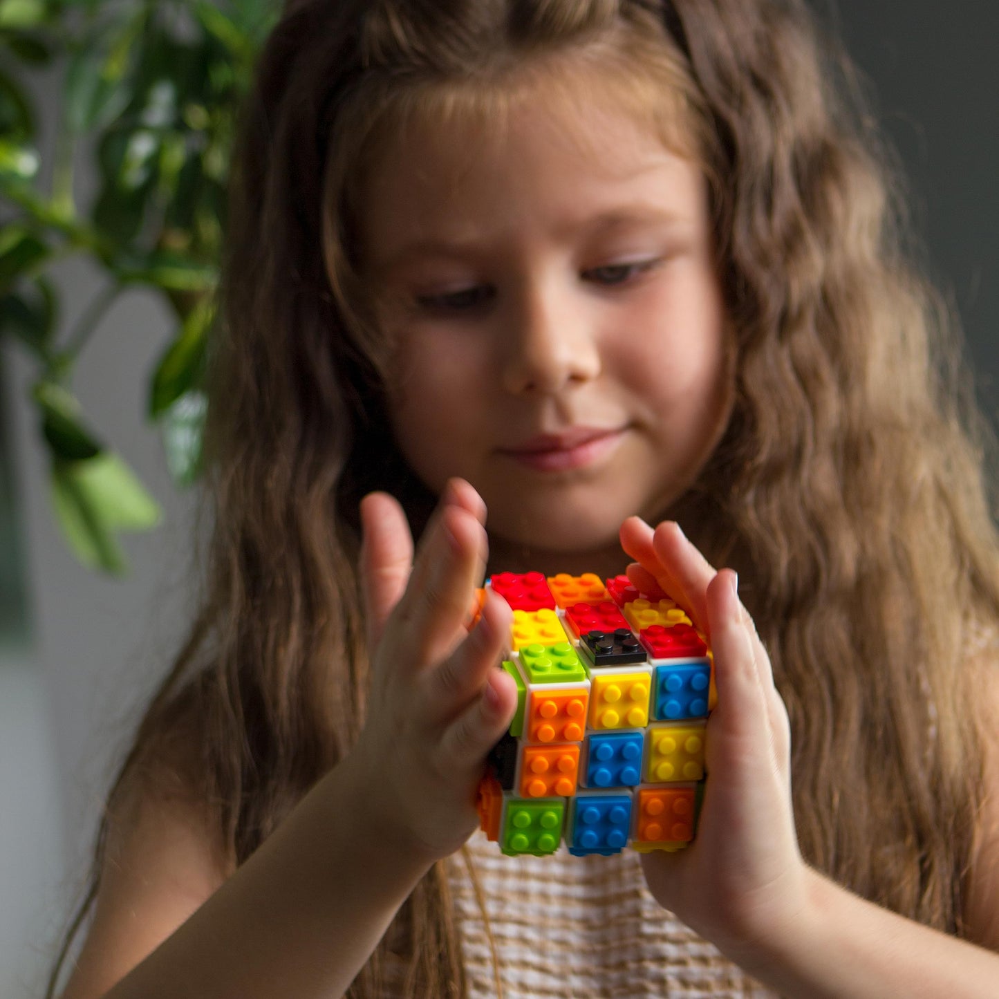 3x3 Brick Speed Cube with Building Blocks