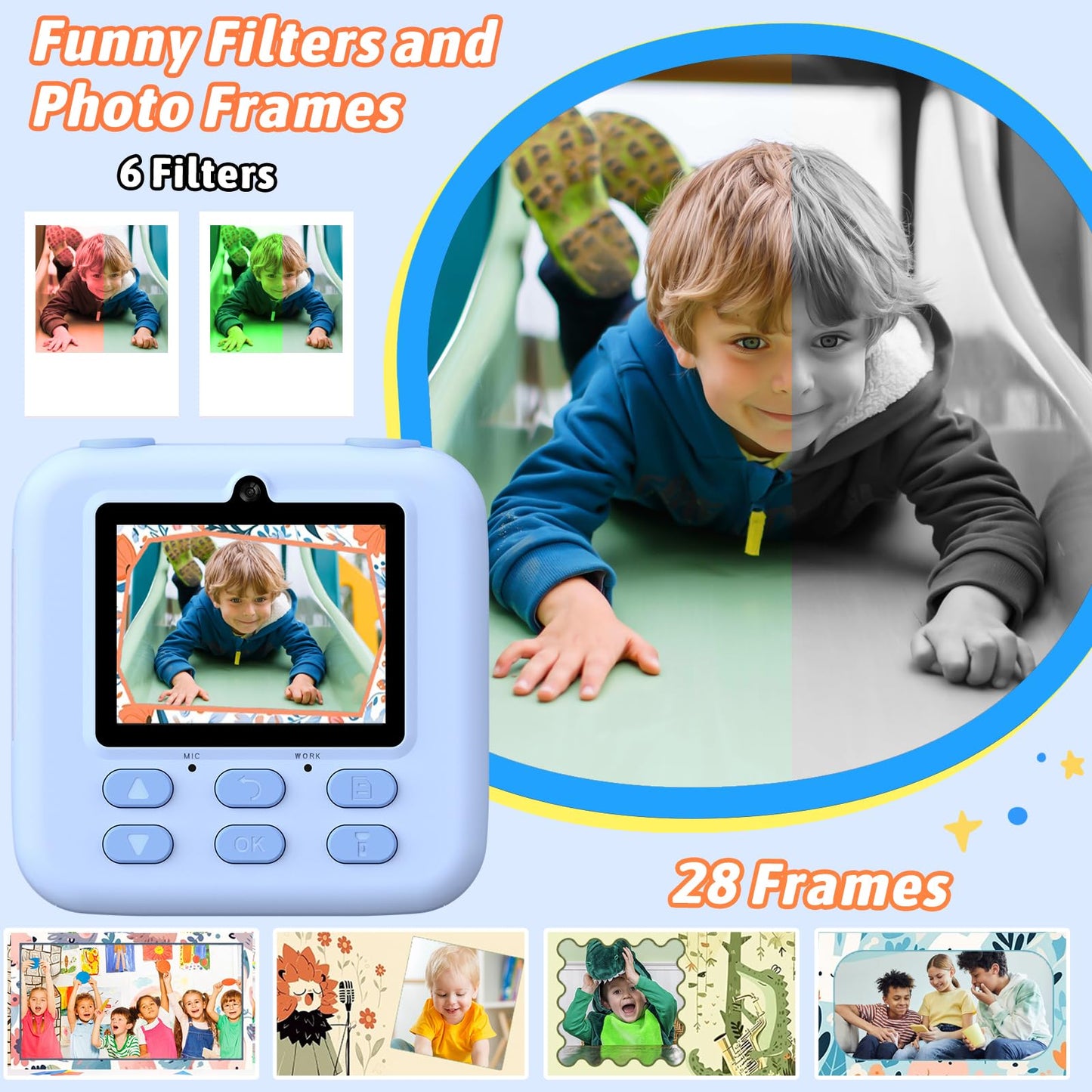 Upgrade Kids Camera Instant Print for Boys and Girls