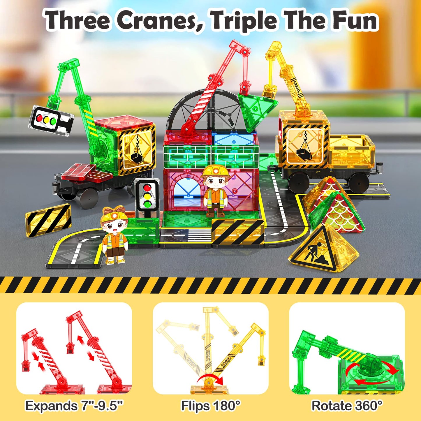 100PCS Magnetic Tiles STEM Building Toys Set