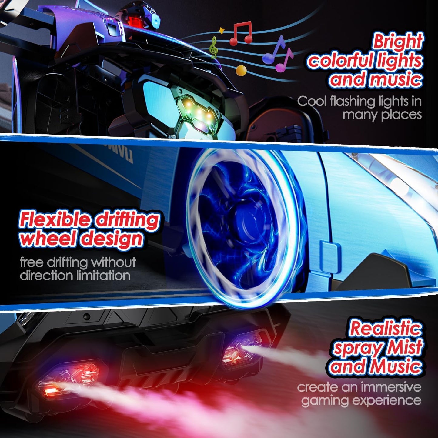 Holyton Transform Remote Control Car, Transform Robot RC Cars,1:10 Scale,Toy Car with STEM Programming,One-Button Robot, LED Lights,Sound Effects, Ideal Gift for 5 6 7 8 9 10 11 12 Years Old Boy