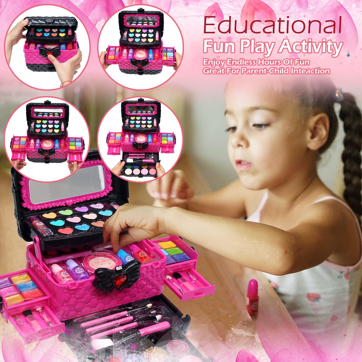 Kids Makeup Sets for Girls - Kids Makeup Sets for Girls 5-8, Maquillaje para Niñas, Play Make Up Kit, Best Toys for Little Girl,Princess Toddler Kid Stuff, Ages3456789 10 Year Old Girl Birthday Gifts