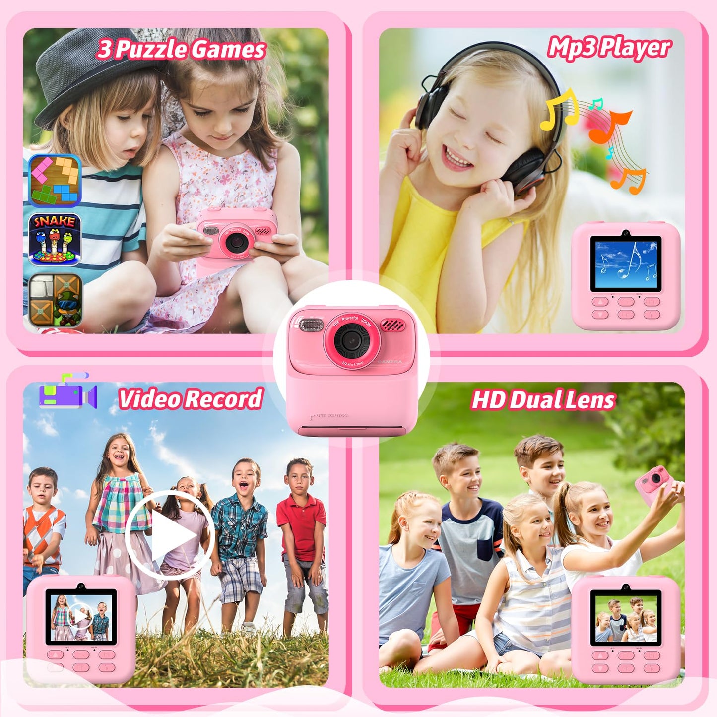 Upgrade Kids Camera Instant Print for Boys and Girls