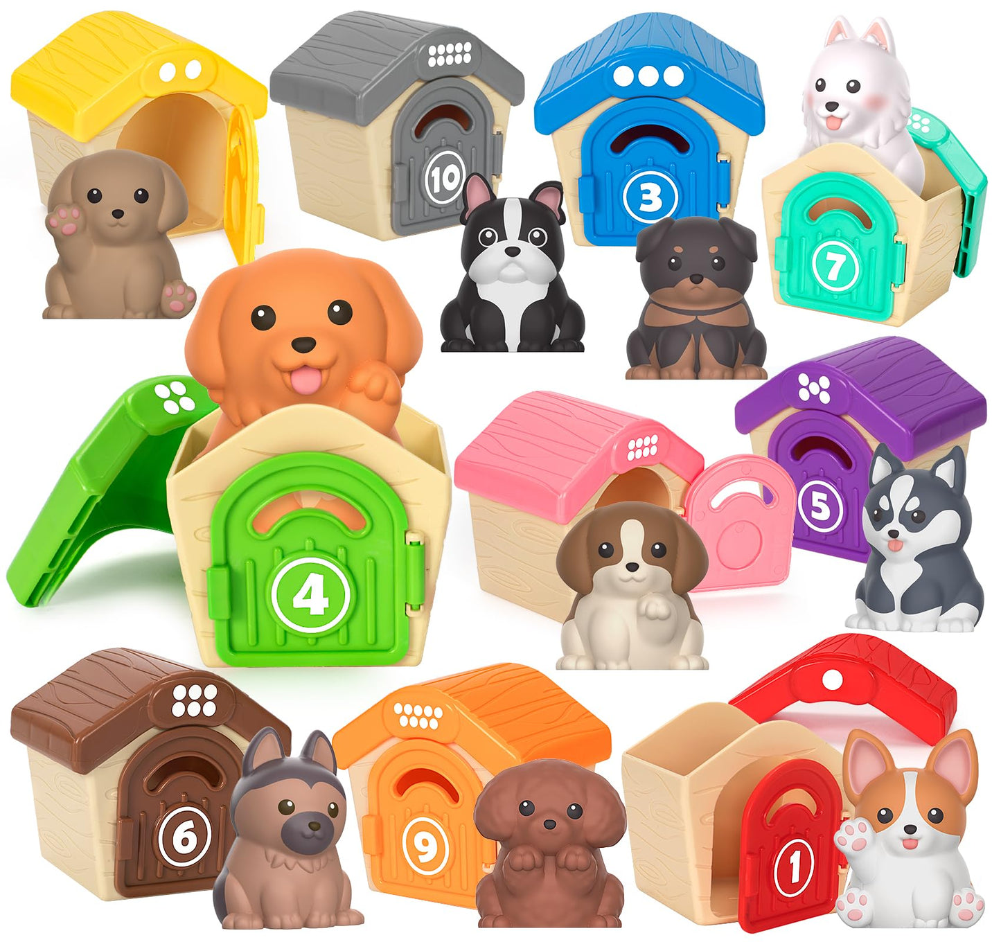 Learning Toys for 1,2,3 Year Old Toddlers, 20Pcs Safari Animals Toys Montessori Counting, Matching & Sorting Fine Motor Games, Christmas Birthday Easter Gift for Baby Boys Girls Age 12-18 Months