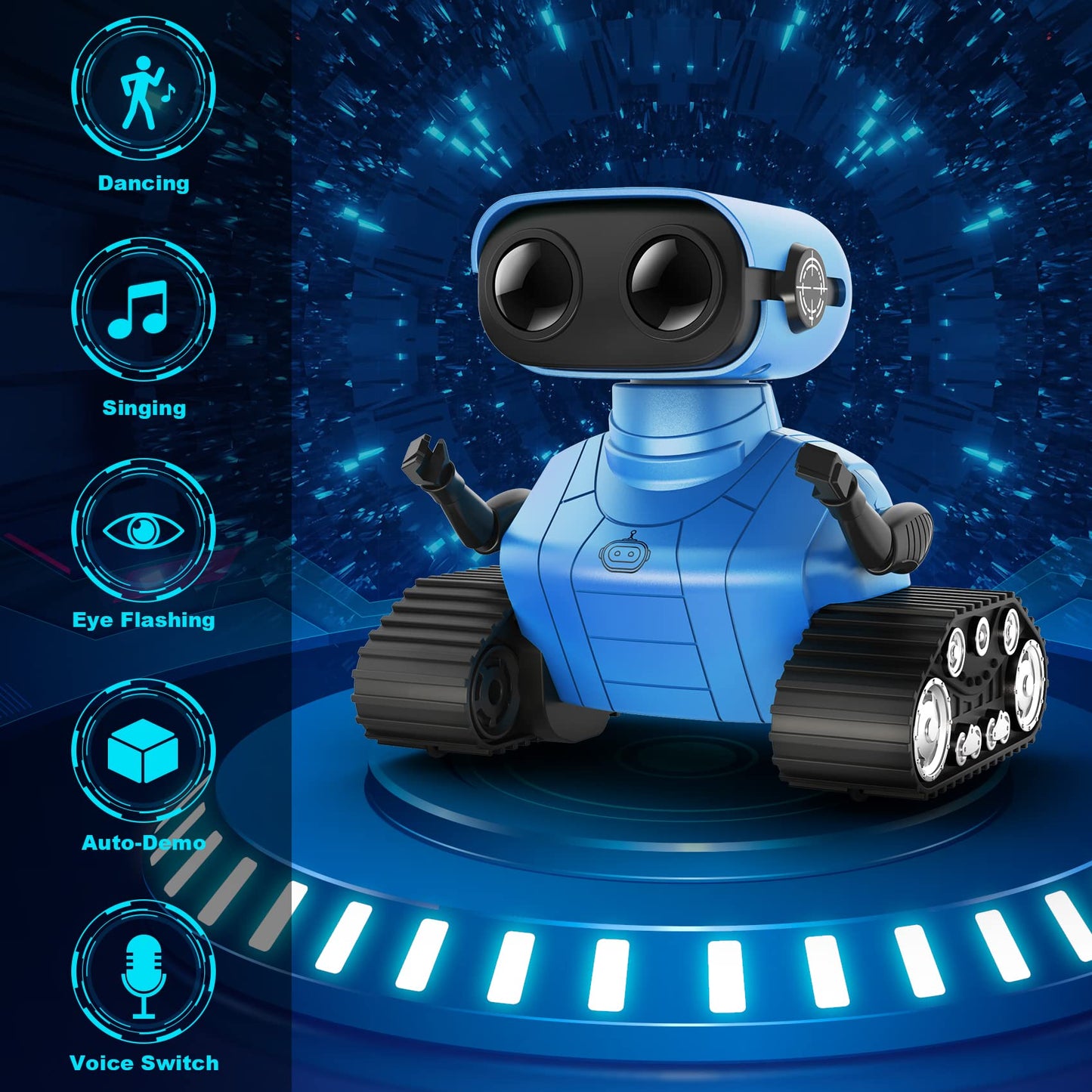 Hamourd Robot Toys for Boys Girls, Emo Robot with Walkie-Talkie Function, Gesture Sensing, Flexible Head & Arms, Programming Motion, Dance Moves, Music, Multi-Mode LED Eye, Toys for Ages