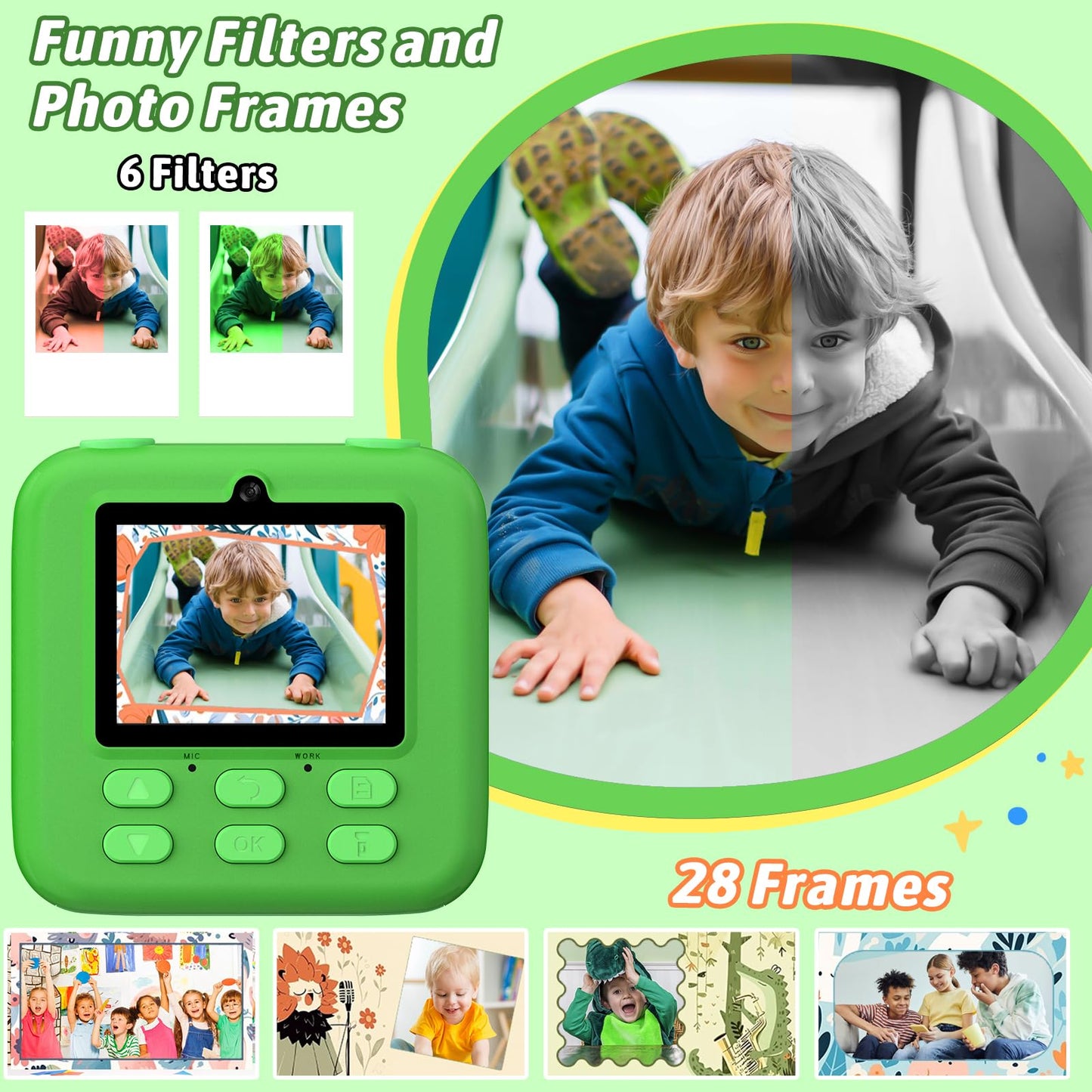 Upgrade Kids Camera Instant Print for Boys and Girls
