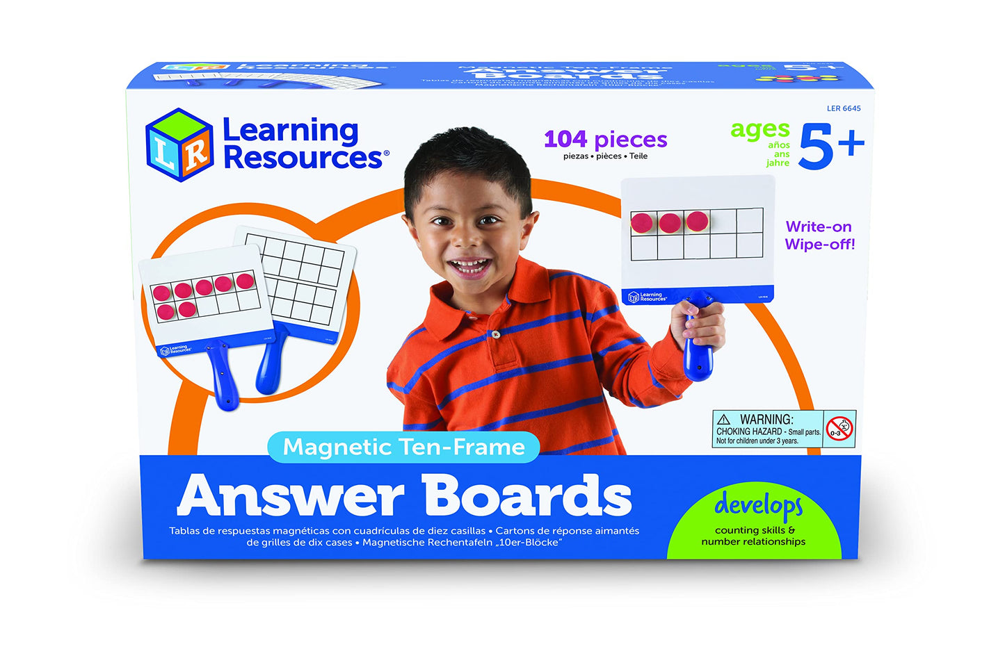 Learning Resources Connecting Ten-Frame Trays, 165 Pieces