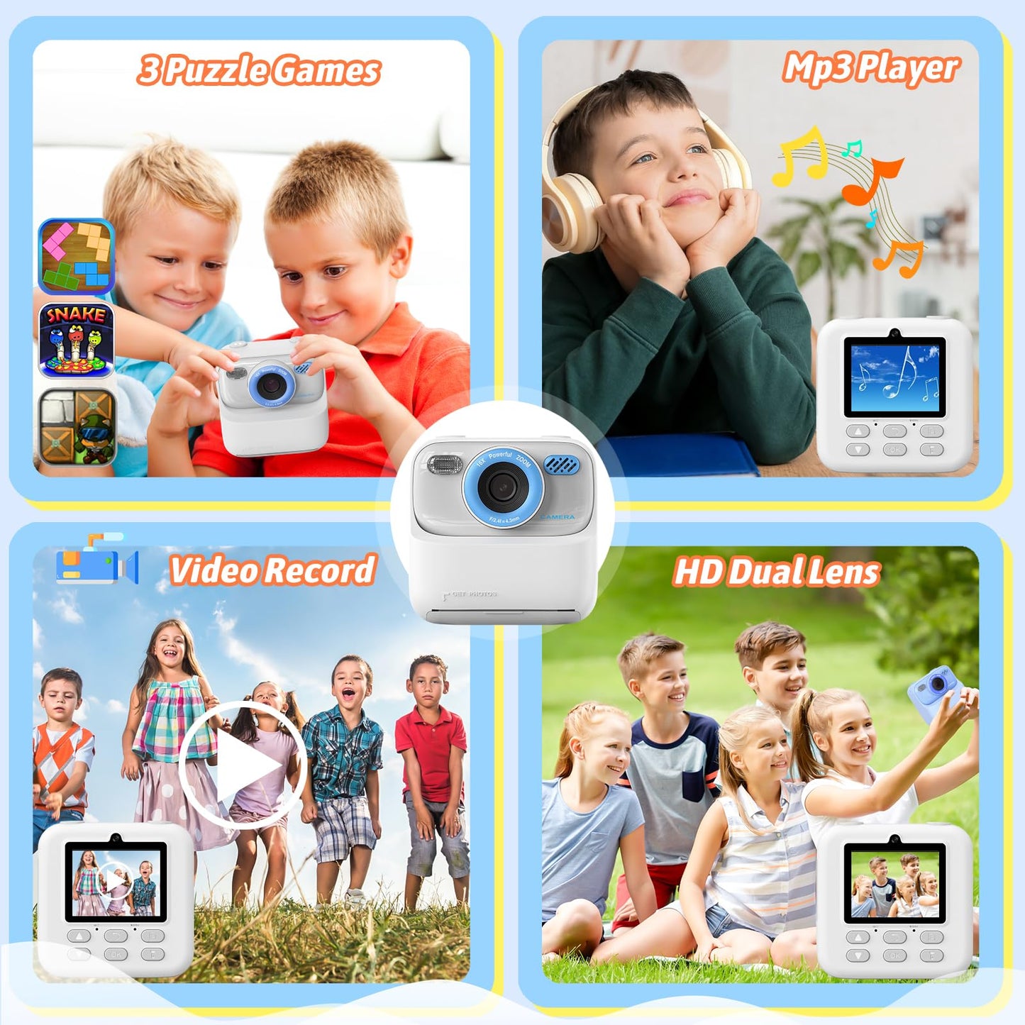 Upgrade Kids Camera Instant Print for Boys and Girls
