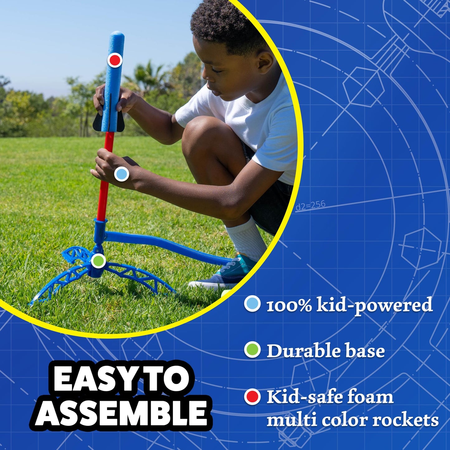 Stomp Rocket Jr Multi-Color Rocket Launcher for Kids