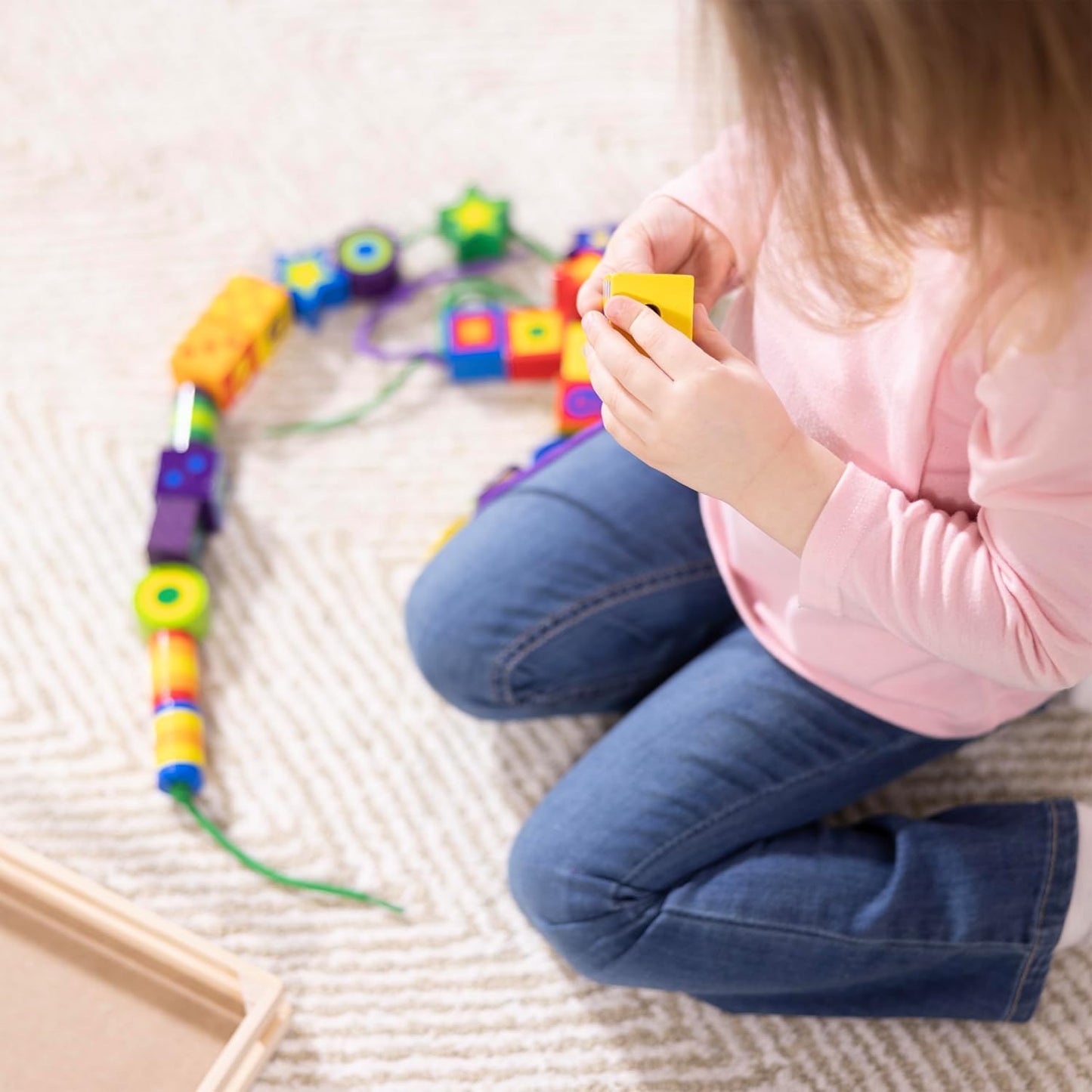 Melissa & Doug Deluxe Wooden Lacing Beads