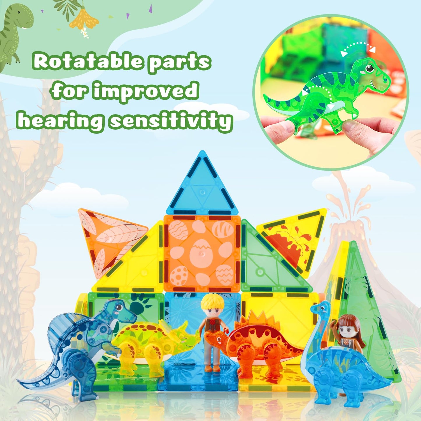 102PCS Ice Castle Magnetic Tiles, 3D Building Blocks STEM Educational Kids Toys for Pretend Play, 3 4 5 6 7 8 Year Old Birthday Gifts for Boys and Girls, Preschool Learning Toys for Birthday