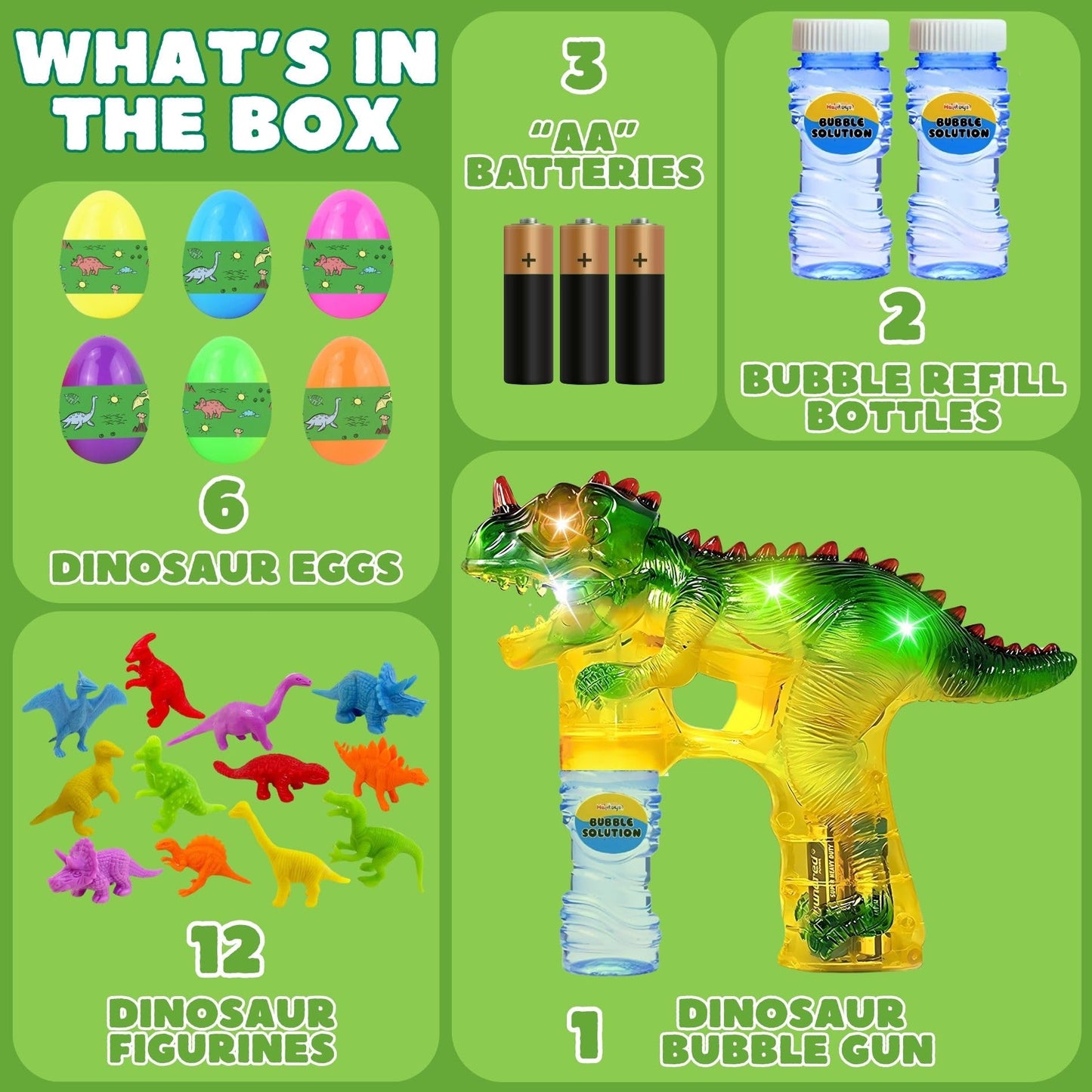 Upgraded Dinosaur Bubble Blower Gun