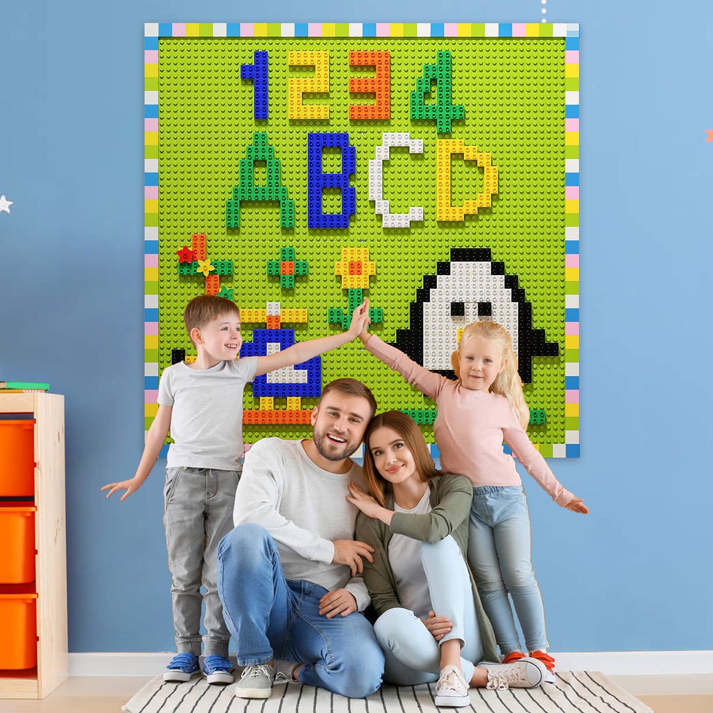 burgkidz Educational Toy Classic Big Size Bricks Building Blocks, Large Compatible Animal Building Bricks with Reusable Storage Bucket Gift for Boy Girl Ages 3+
