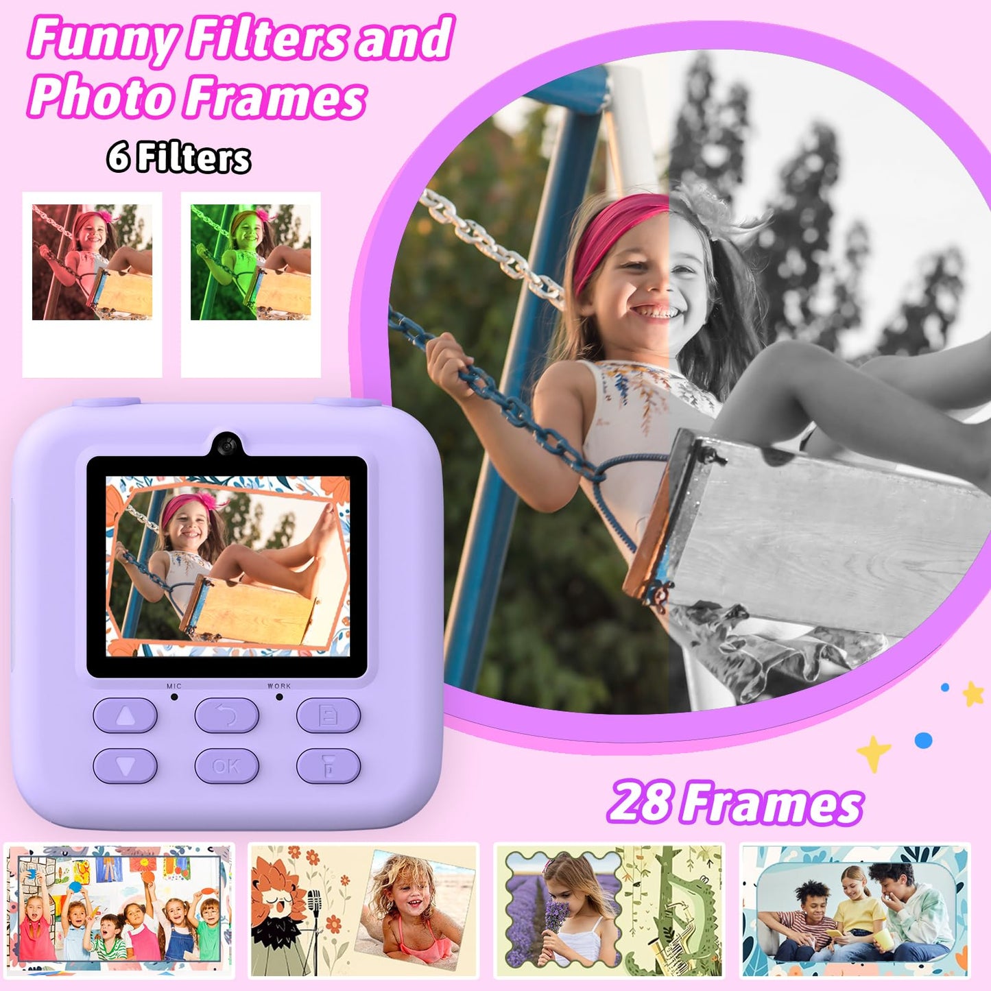 Upgrade Kids Camera Instant Print for Boys and Girls