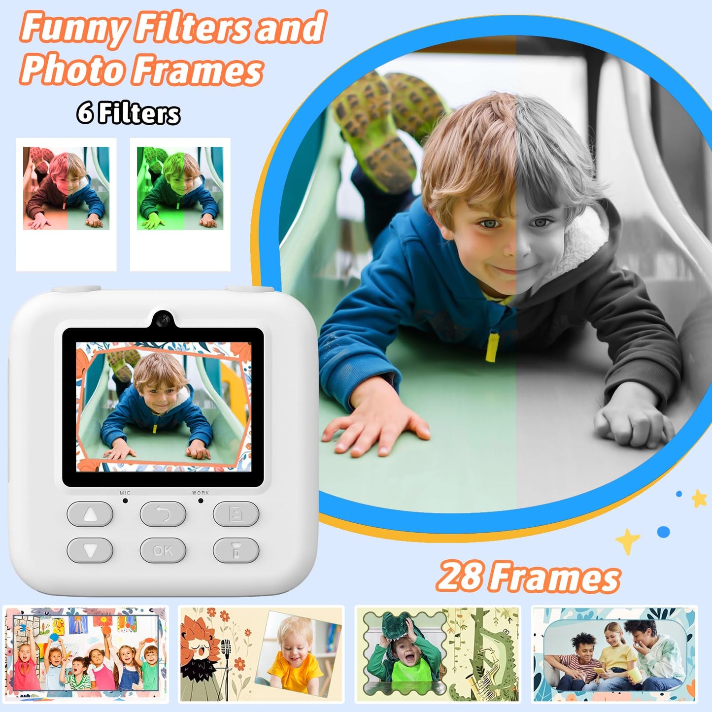 Upgrade Kids Camera Instant Print for Boys and Girls