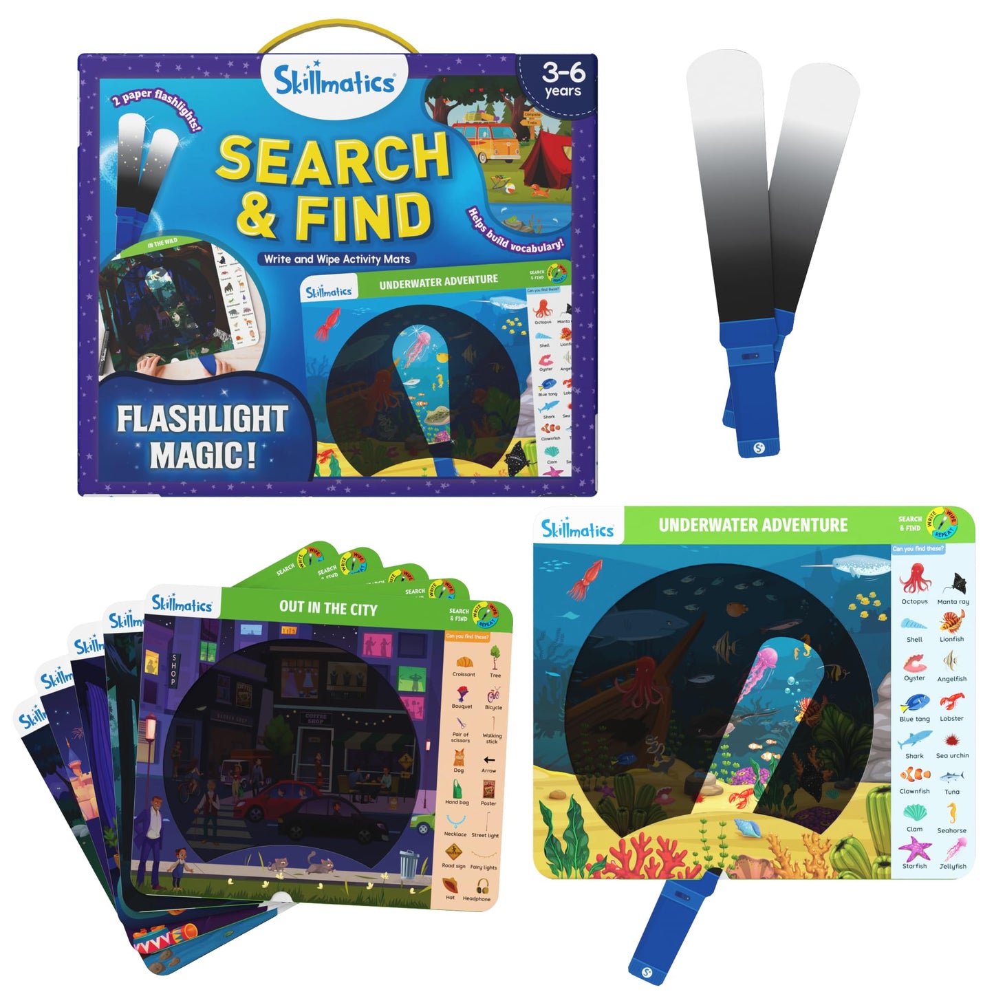 Skillmatics Search and Find Disney Princess Educational Game - Reusable Preschool Learning Activities, Perfect for Toddlers & Kids Who Love Toys, Art & Crafts, Gifts for Boys & Girls Ages 3, 4, 5, 6