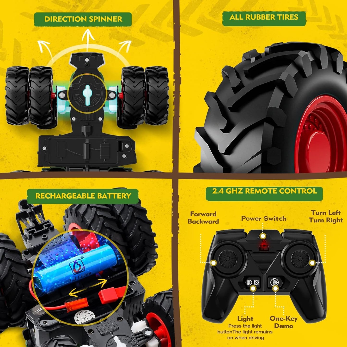 Remote Control Tractor Toy, Kids RC Tractor Set