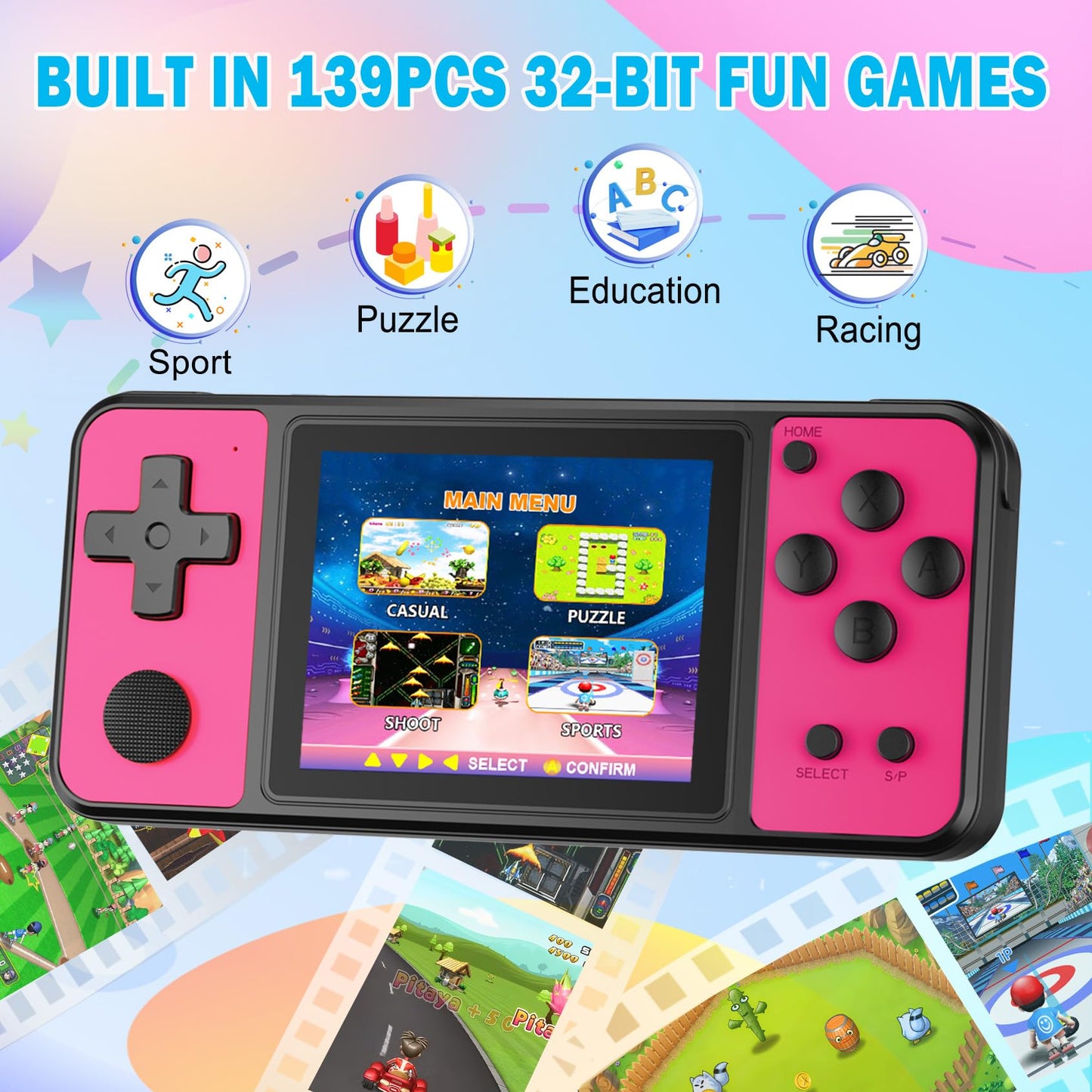 Beico 32 Bit Kids Handheld Games Preloaded 139 Video Games