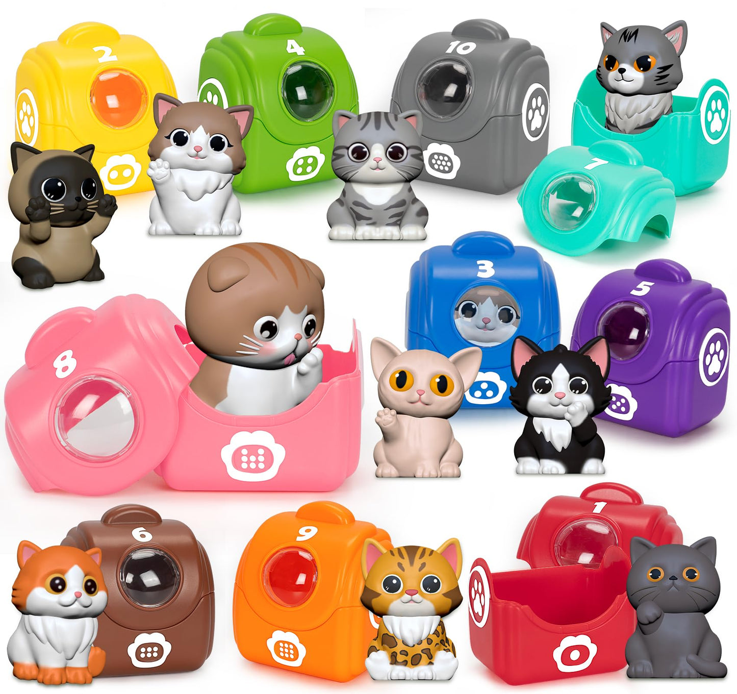 Learning Toys for 1,2,3 Year Old Toddlers, 20Pcs Safari Animals Toys Montessori Counting, Matching & Sorting Fine Motor Games, Christmas Birthday Easter Gift for Baby Boys Girls Age 12-18 Months