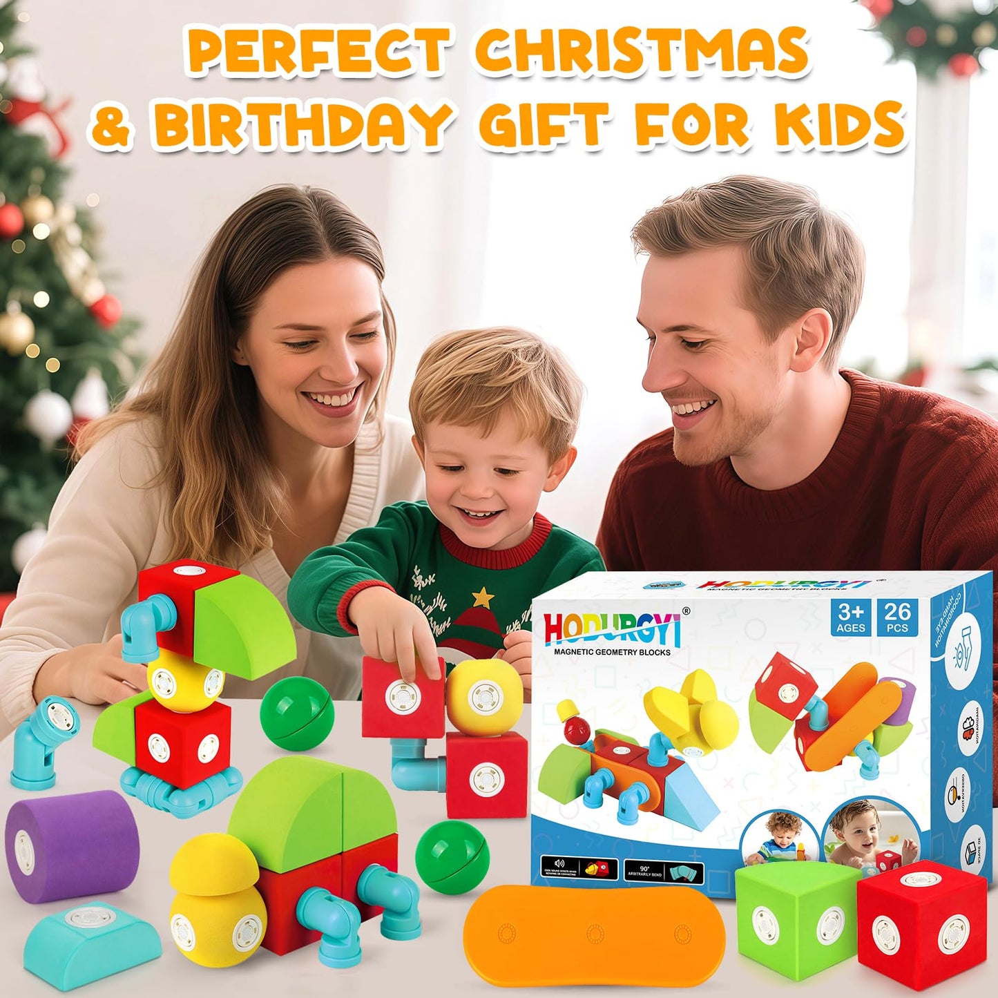15 PCS Magnetic Foam Blocks for Kids