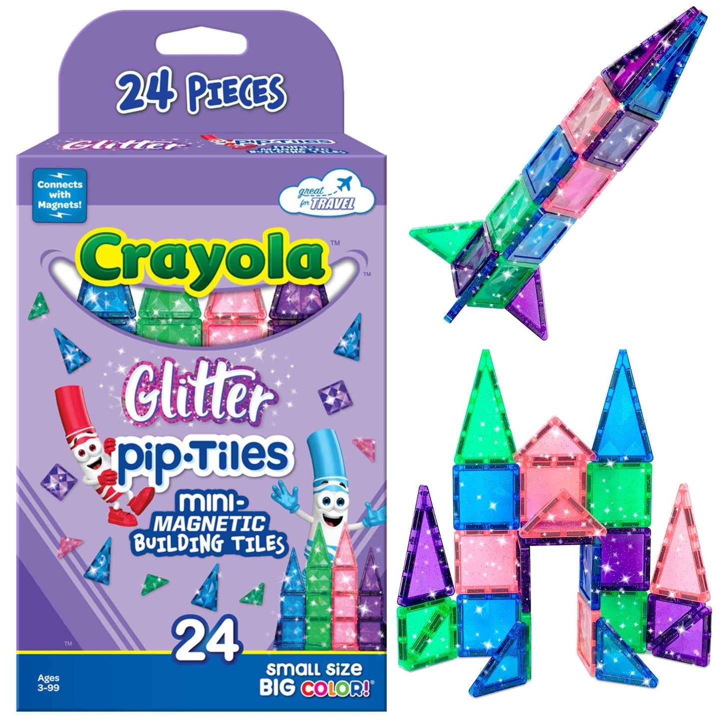 Crayola Mini Magnetic PIP-Tiles, Bold Colors