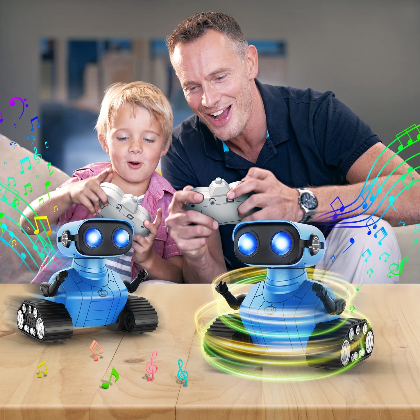 Hamourd Robot Toys for Boys Girls, Emo Robot with Walkie-Talkie Function, Gesture Sensing, Flexible Head & Arms, Programming Motion, Dance Moves, Music, Multi-Mode LED Eye, Toys for Ages
