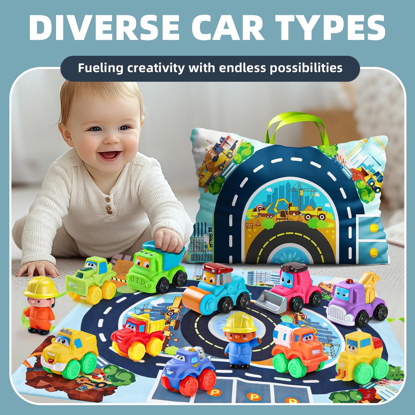 12 PCS Soft Rubber Car Toys