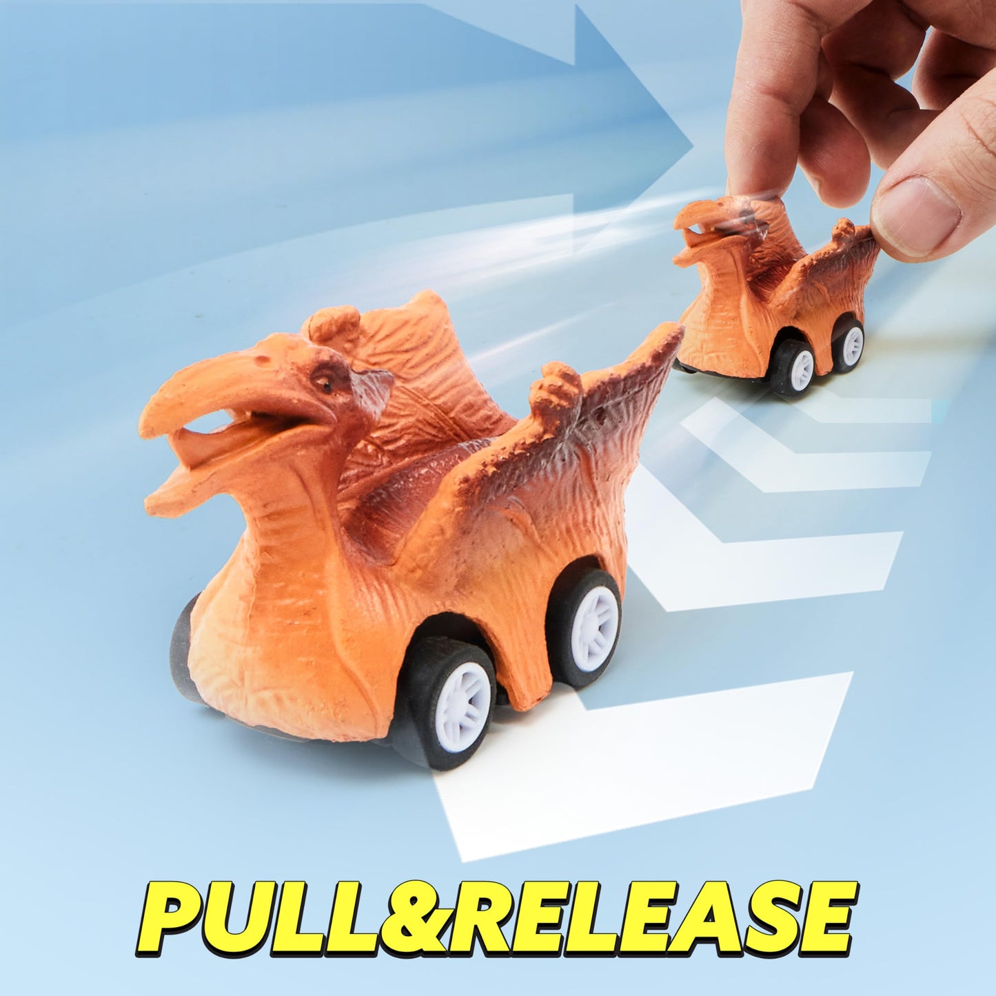 Dinosaur Truck with 12 Pull Back Cars Toys Set