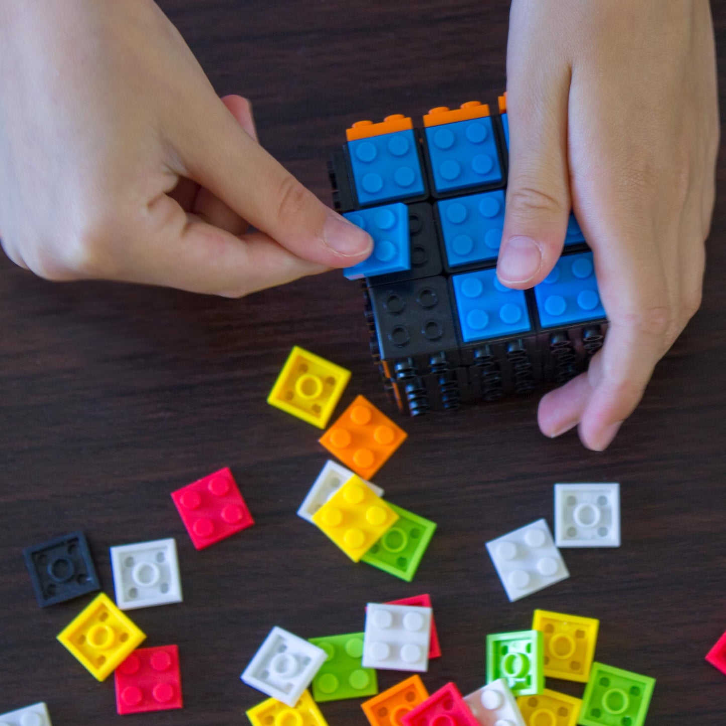 3x3 Brick Speed Cube with Building Blocks