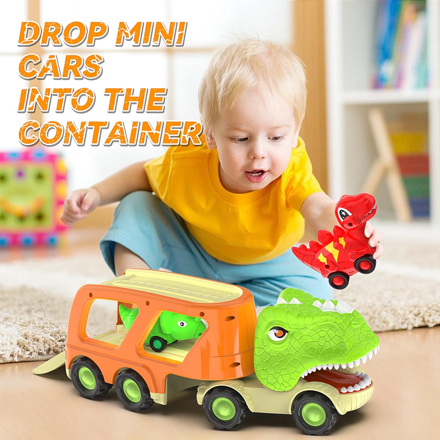 Dinosaur Friction Power Carrier Truck Toy