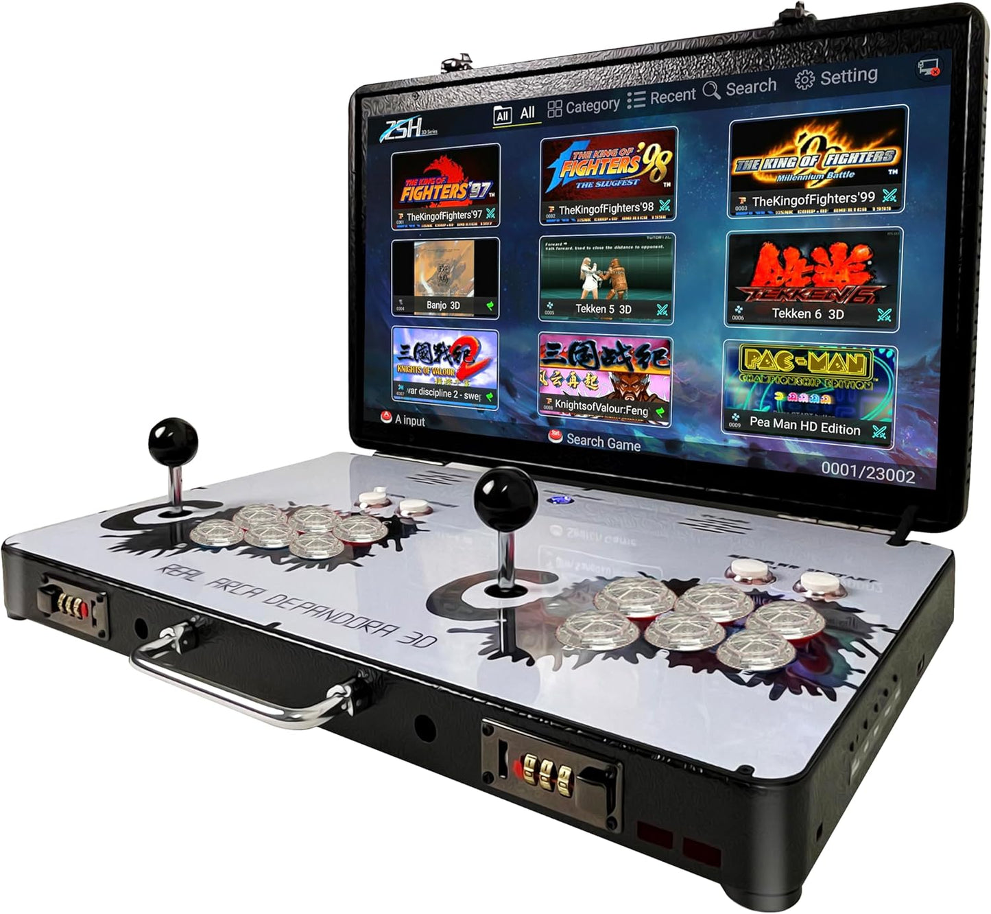 Portable 20000 in 1 Metal Box 3D Arcade Game Console
