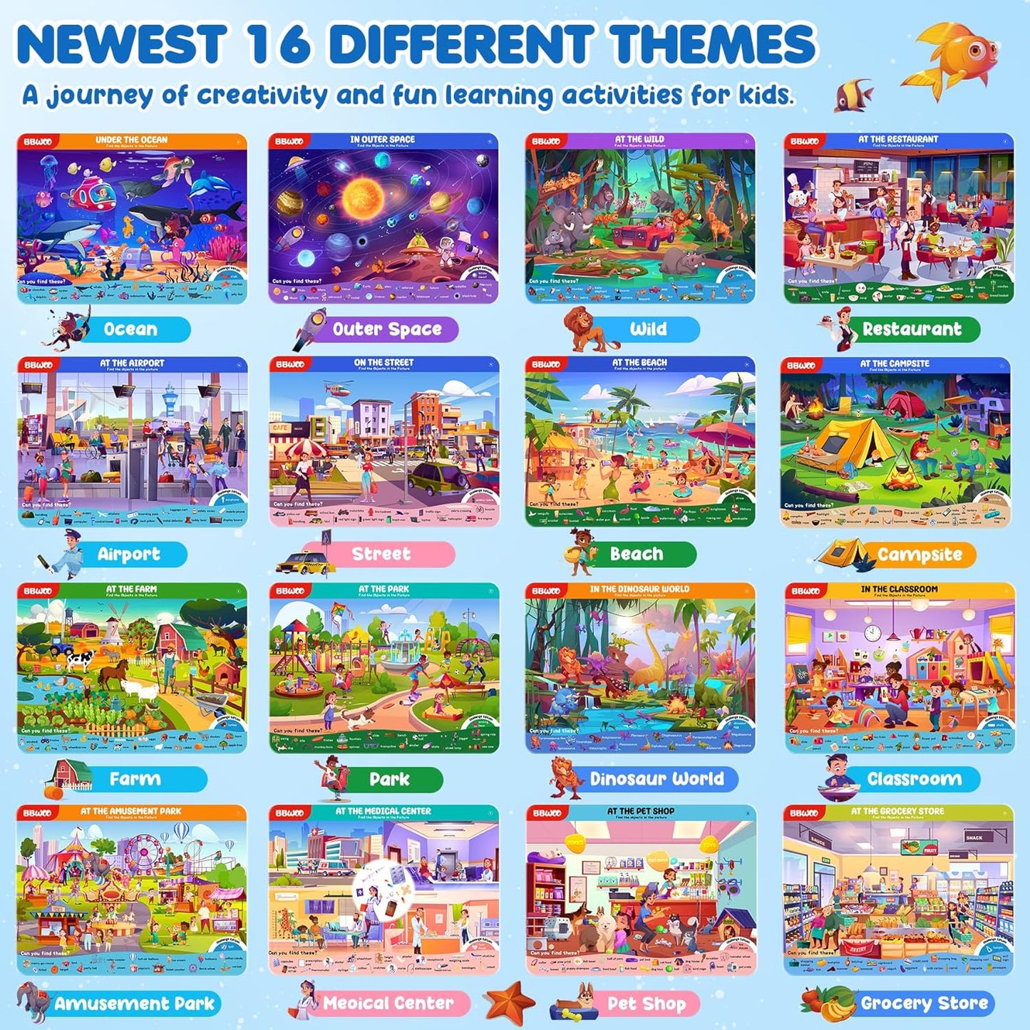 Search and Find Activity Books for Kids Ages 3-5, Toddler Travel Games Toys for Car Airplane, Road Trip Activities for Kids Games 4-8, Preschool Learning Activities, Educational Seek Birthday Gifts
